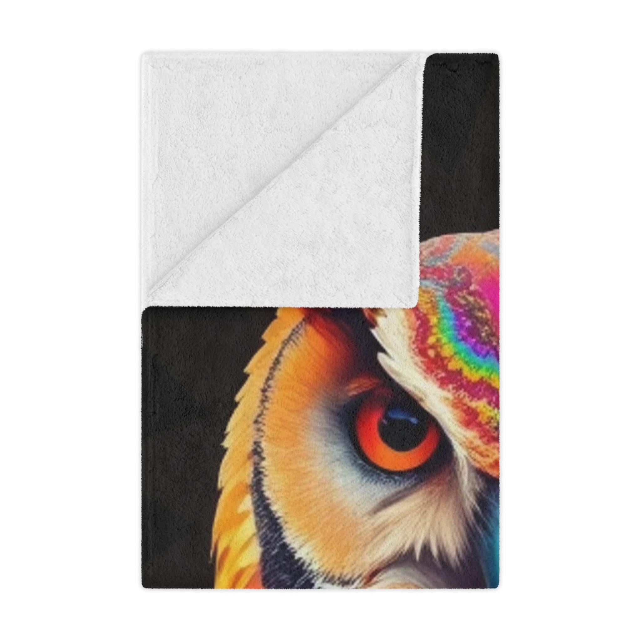 Fractal Owl Microfiber Blanket