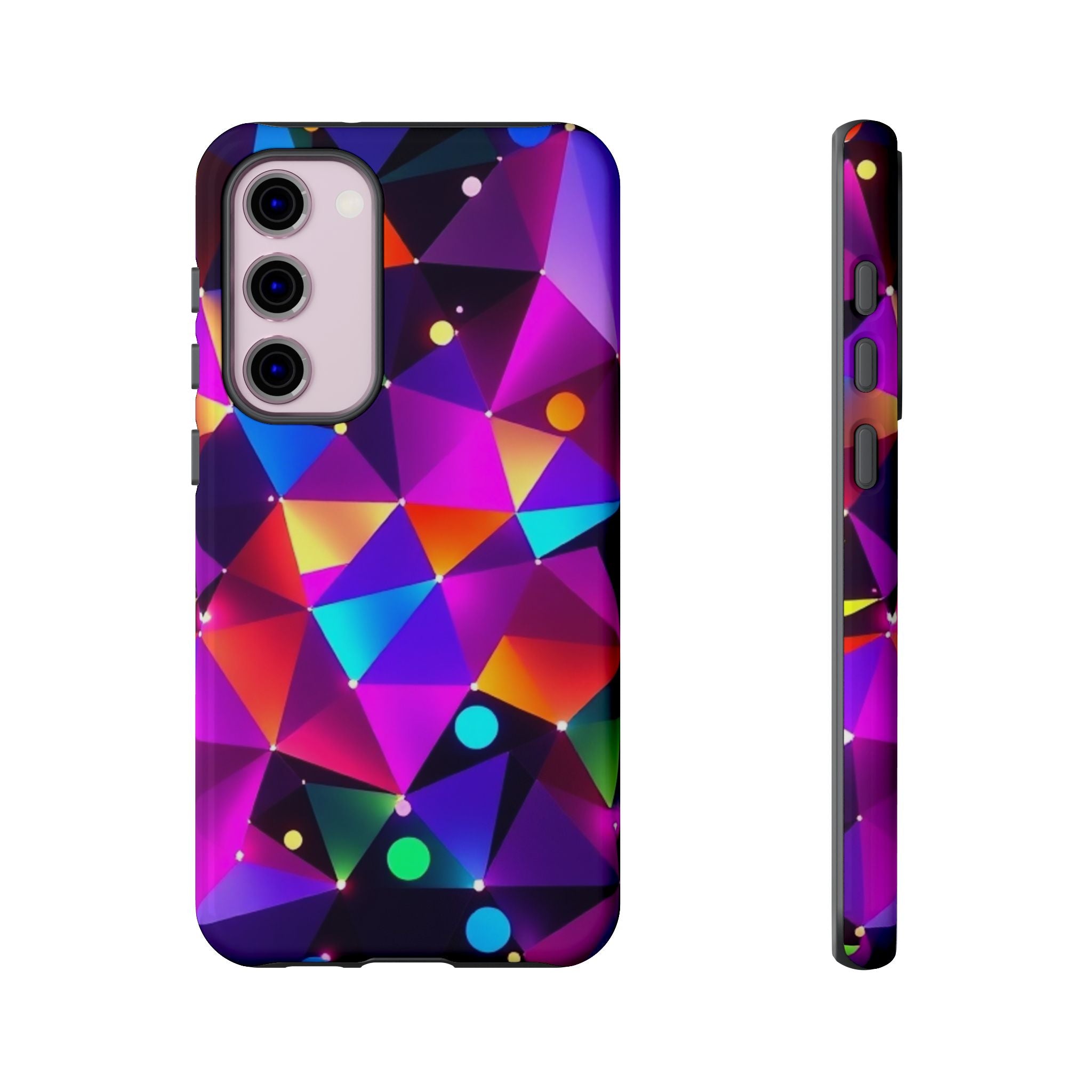 Android OR iPhone Compatible Cases - Colorful Angles Design - Unique Tough Cases