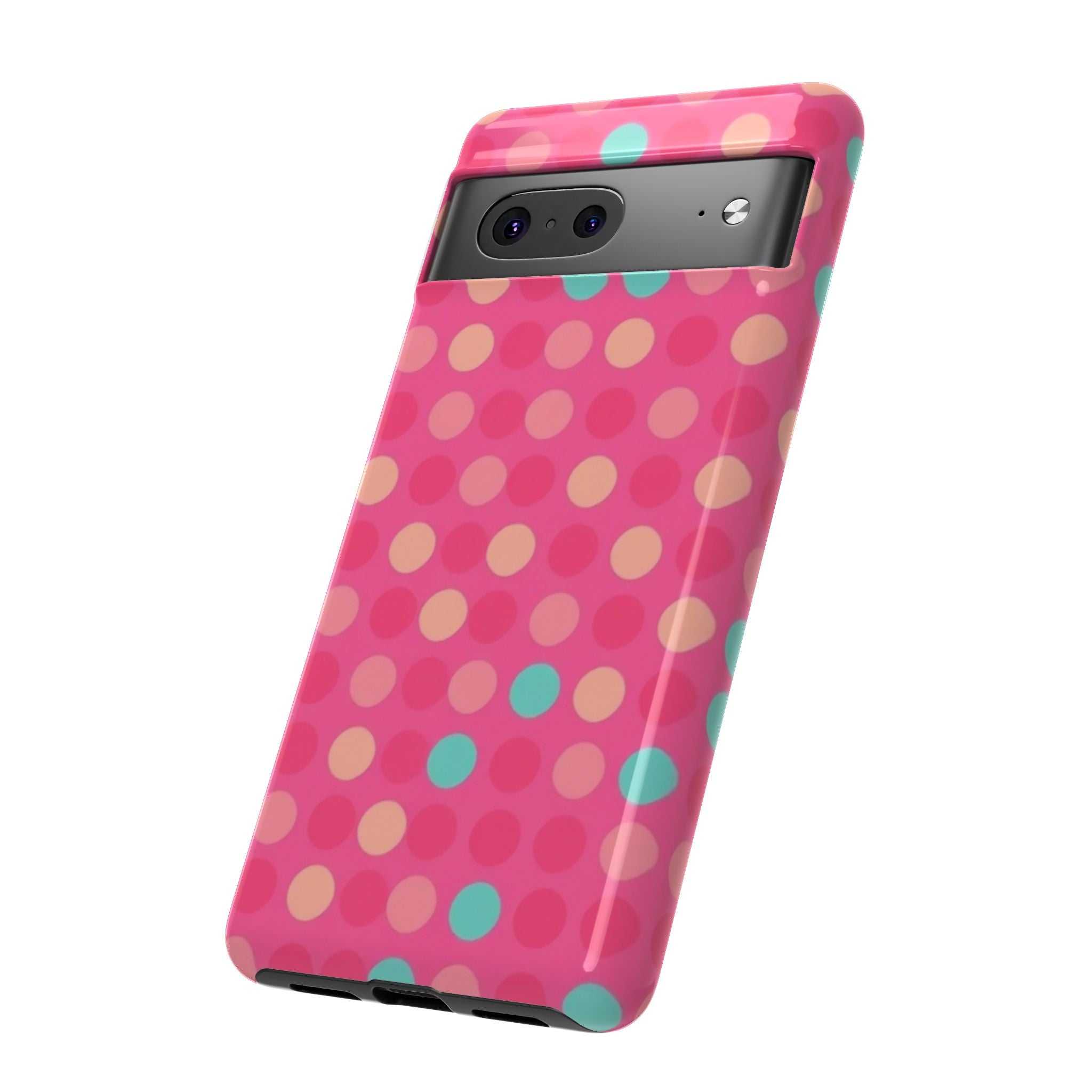 Android OR iPhone Protective Cases - Retro Polka Dots Pattern Tough Case