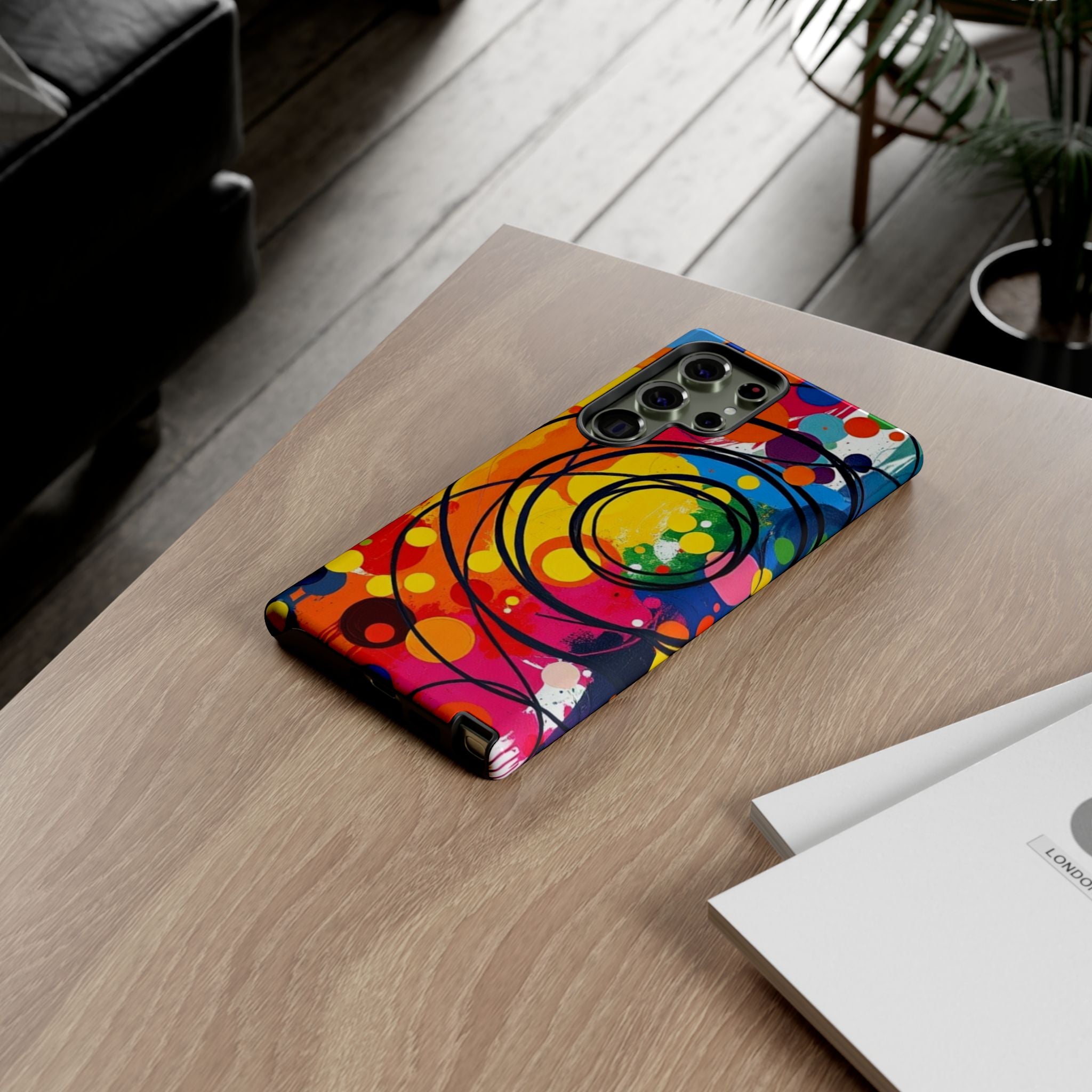 Colorful Abstract Rainbow Swirl Art Tough Case For Android & iPhone