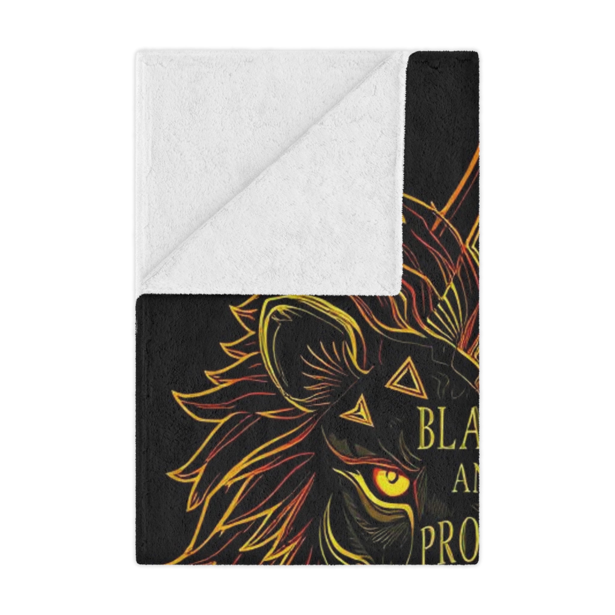 Black & Proud Lion Design Microfiber Blanket