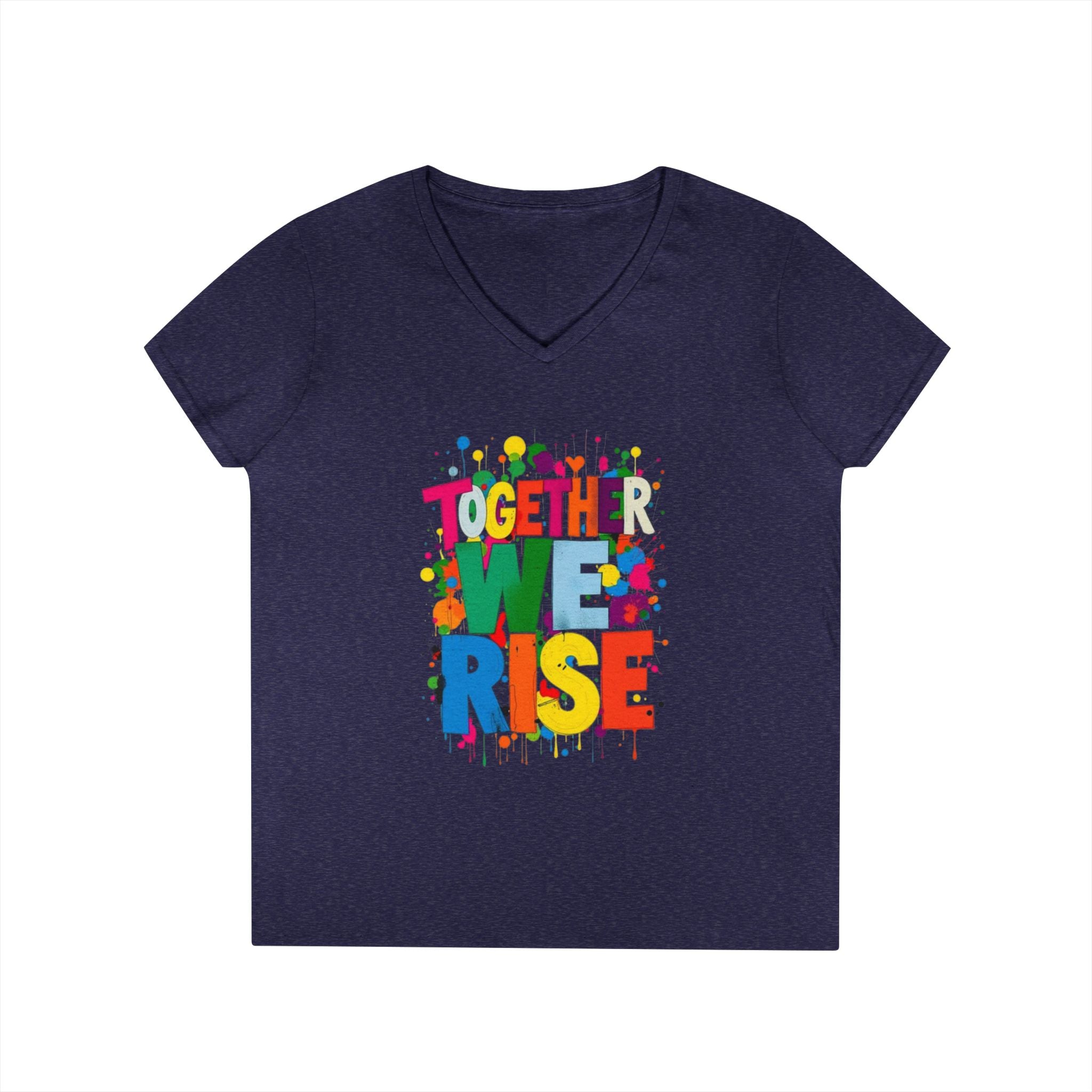 Together We Rise V-Neck T-Shirt for Empowerment