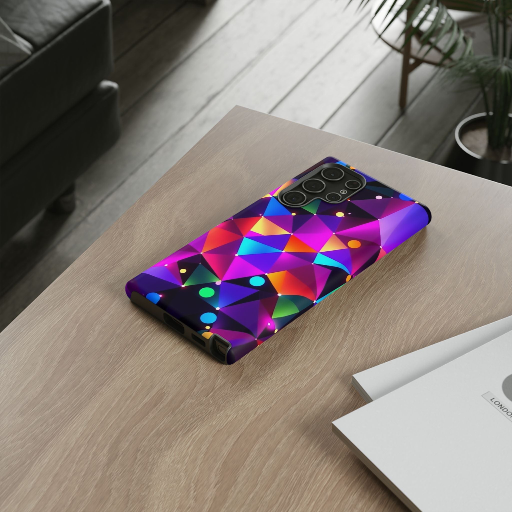Android OR iPhone Compatible Cases - Colorful Angles Design - Unique Tough Cases