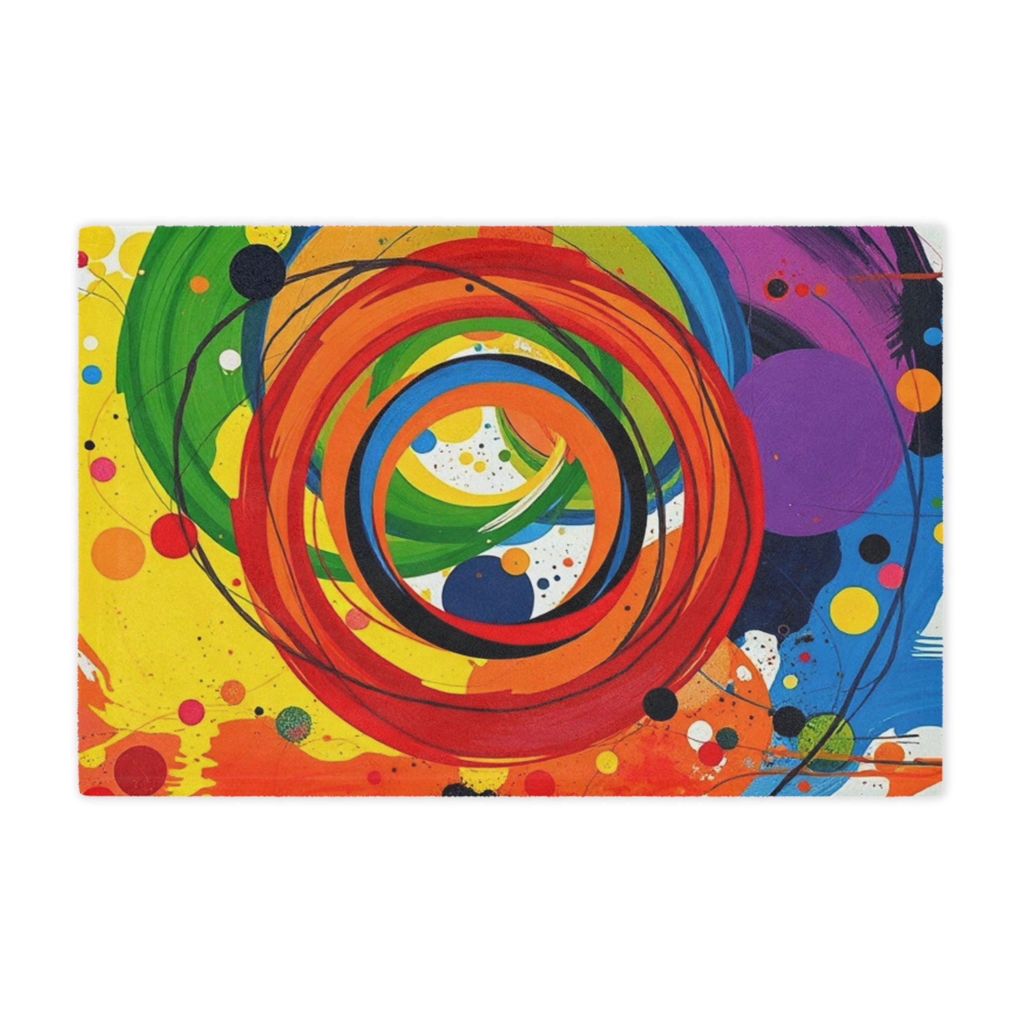 Rainbow Circles and Swirls - Microfiber Blanket