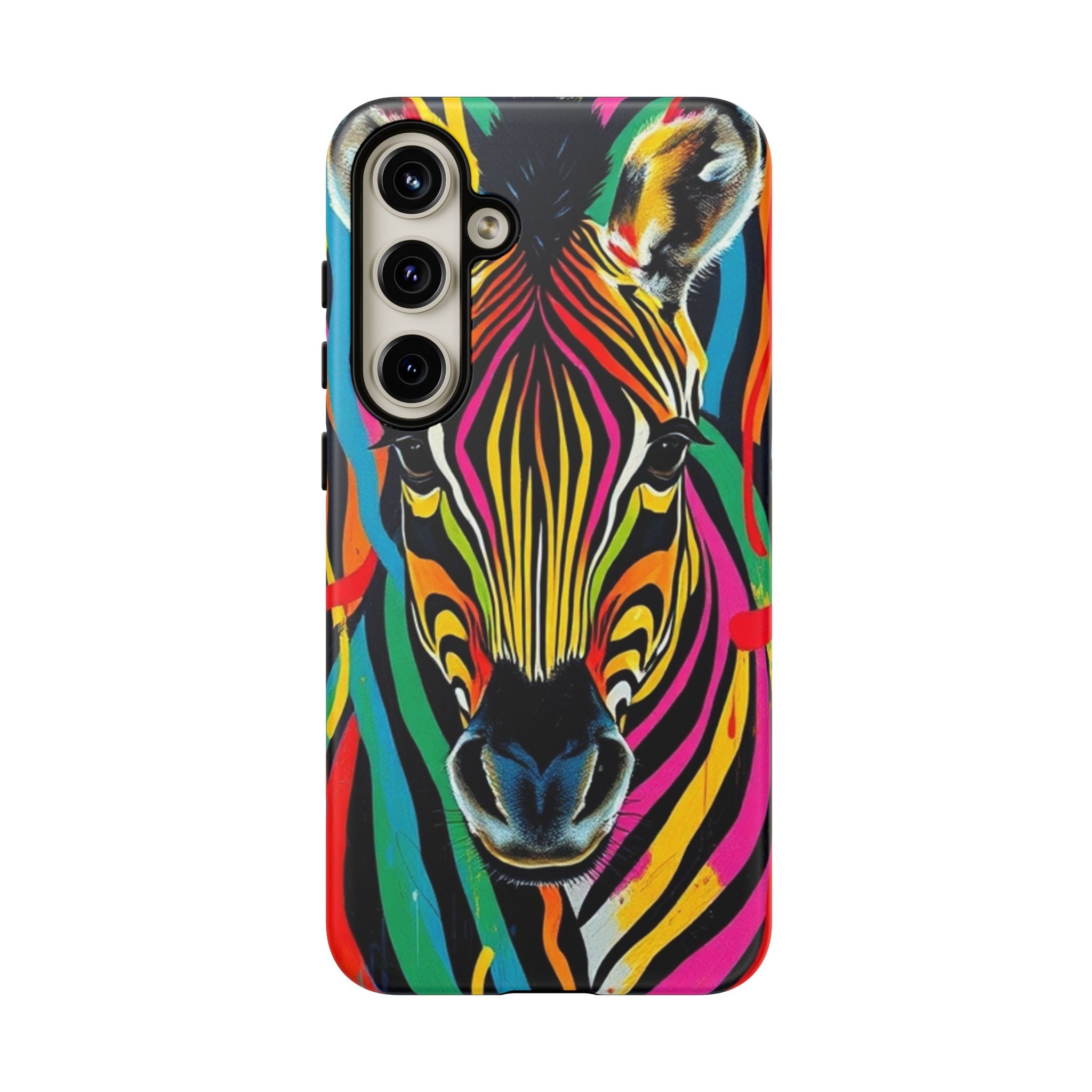 Android OR iPhone Compatible Cases - Rainbow Zebra Design - Unique Tough Cases