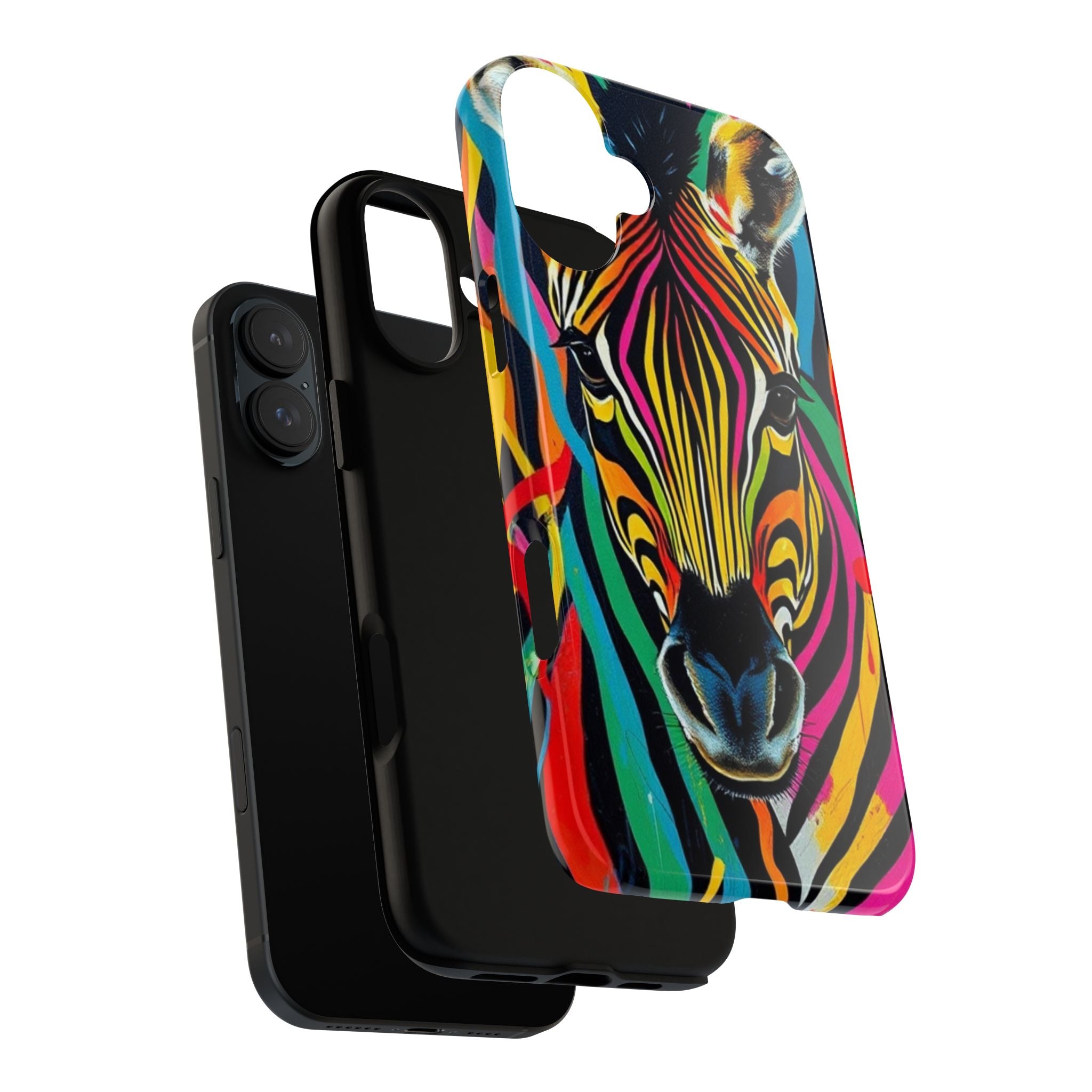 Android OR iPhone Compatible Cases - Rainbow Zebra Design - Unique Tough Cases