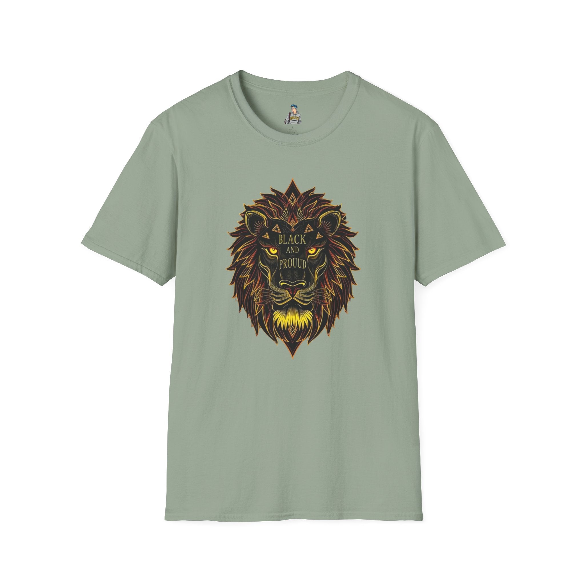 Black & Proud Lion Softstyle T-Shirt - Unisex Graphic Tee