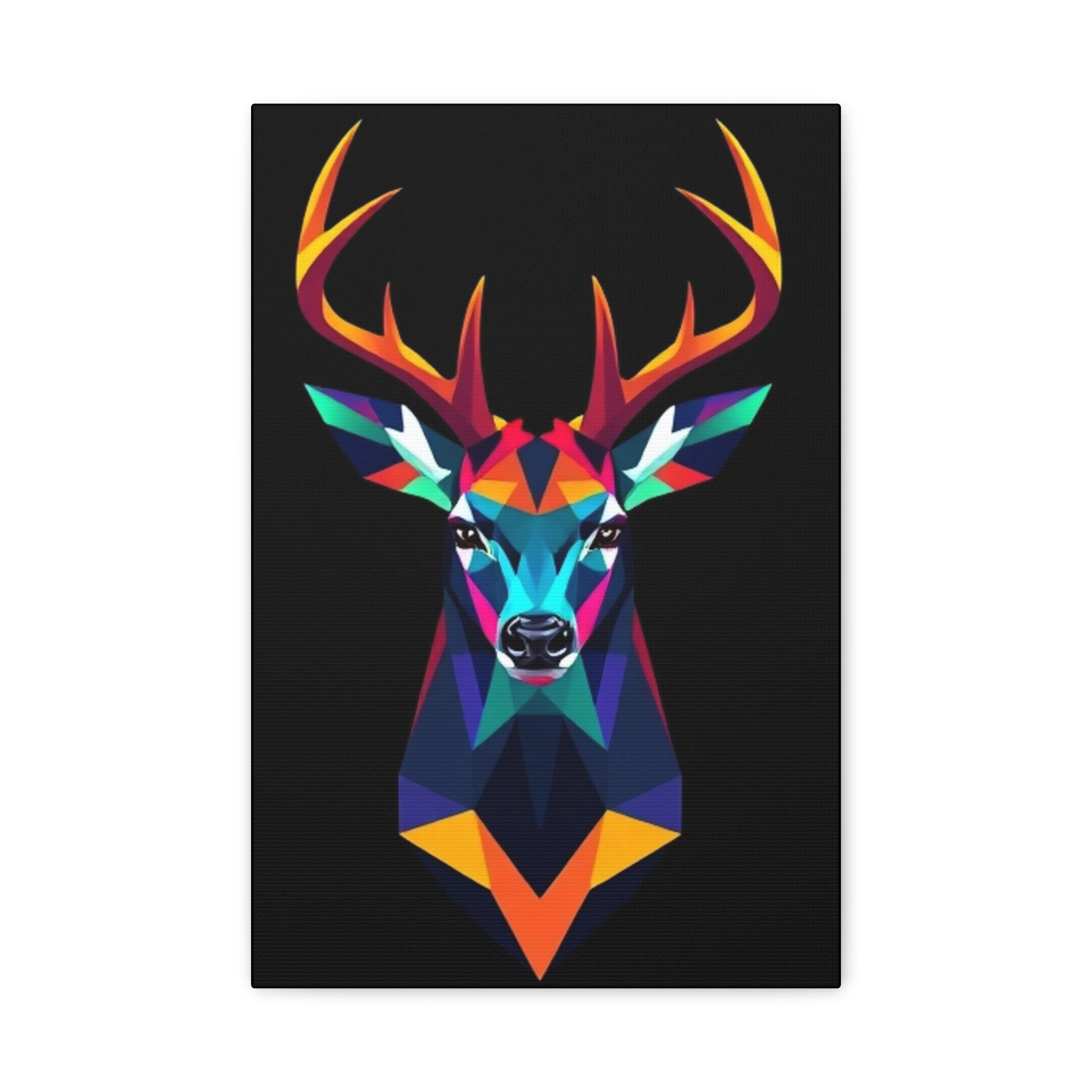 Colorful Geometric Deer Canvas Art - Vibrant Wall Decor for Nature Lovers