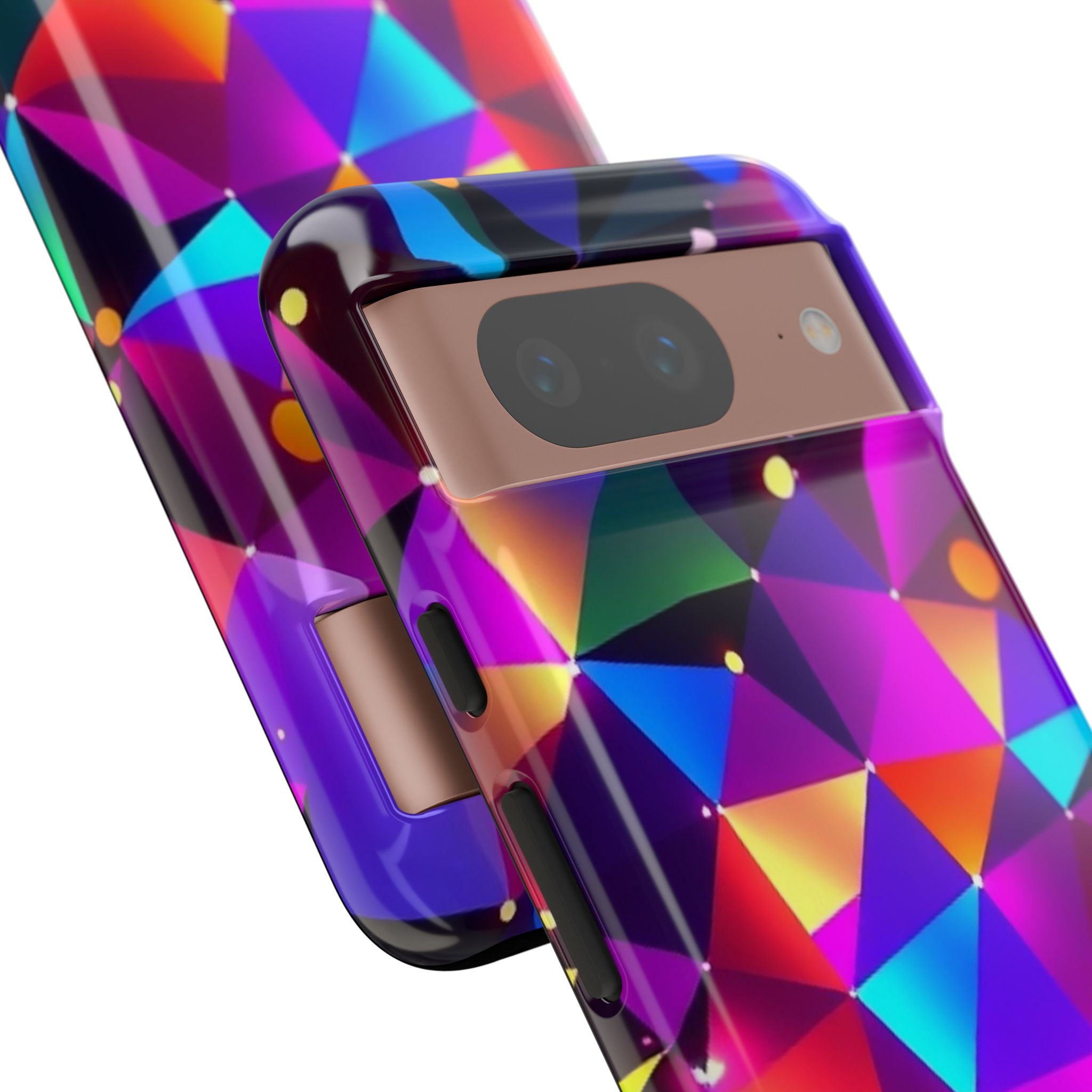 Android OR iPhone Compatible Cases - Colorful Angles Design - Unique Tough Cases