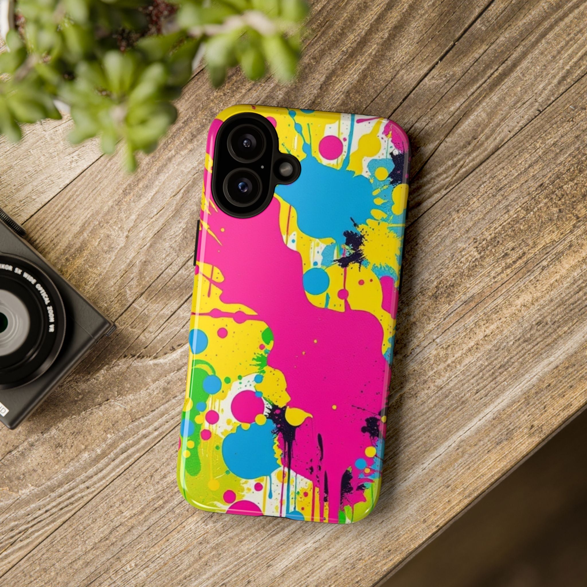 Android OR iPhone Compatible Cases - Crazy Retro Color Splash Design - Unique Tough Cases