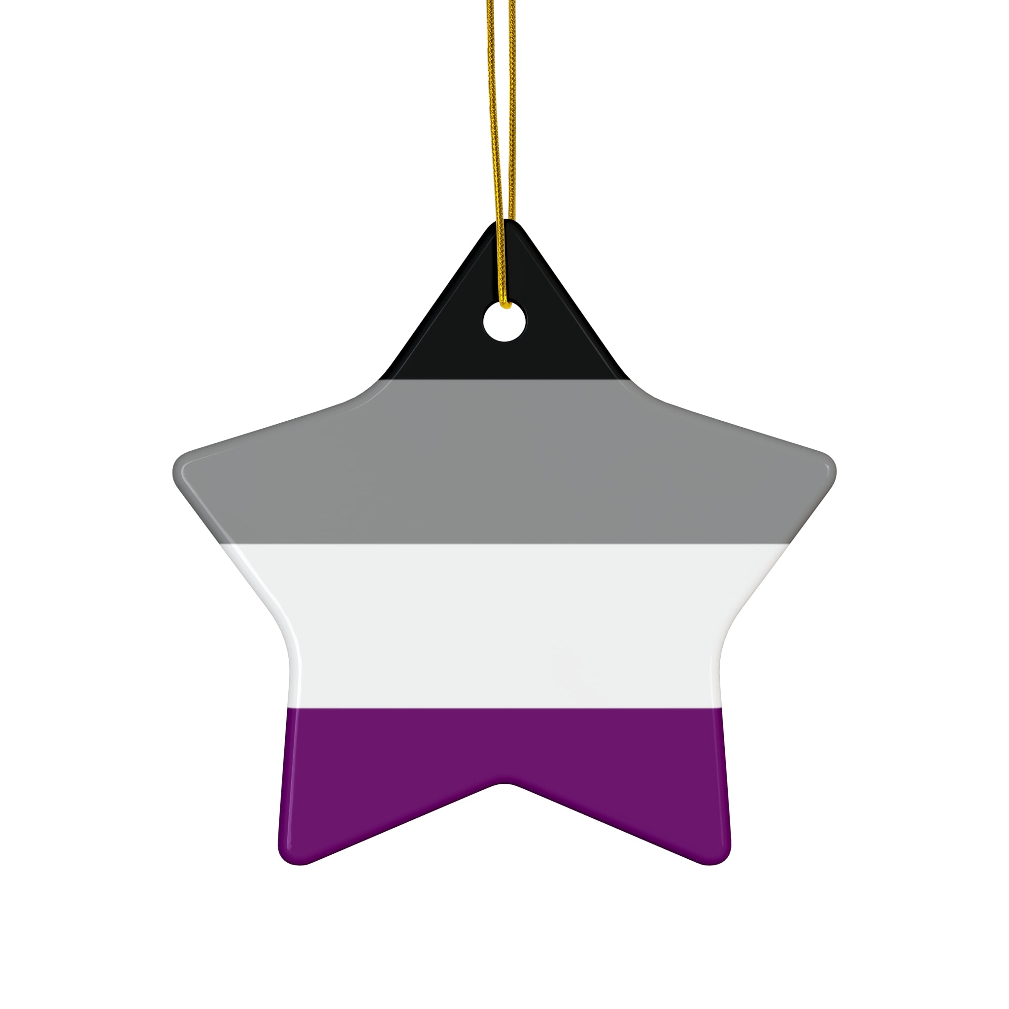 Asexual Pride-Themed Ceramic Ornament Set - 4 Unique Shapes for Celebrations and Decor