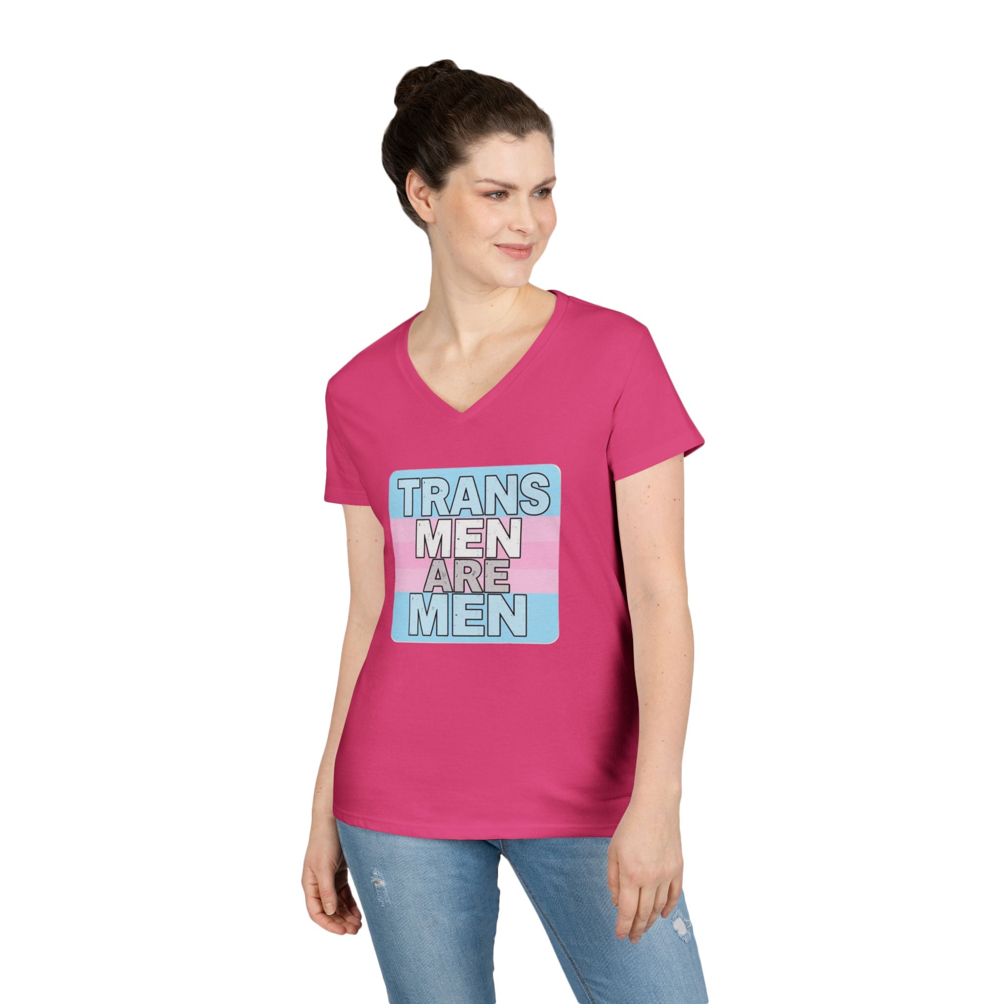 Transgender Pride V-Neck T-Shirt - Empowering Message for Inclusivity