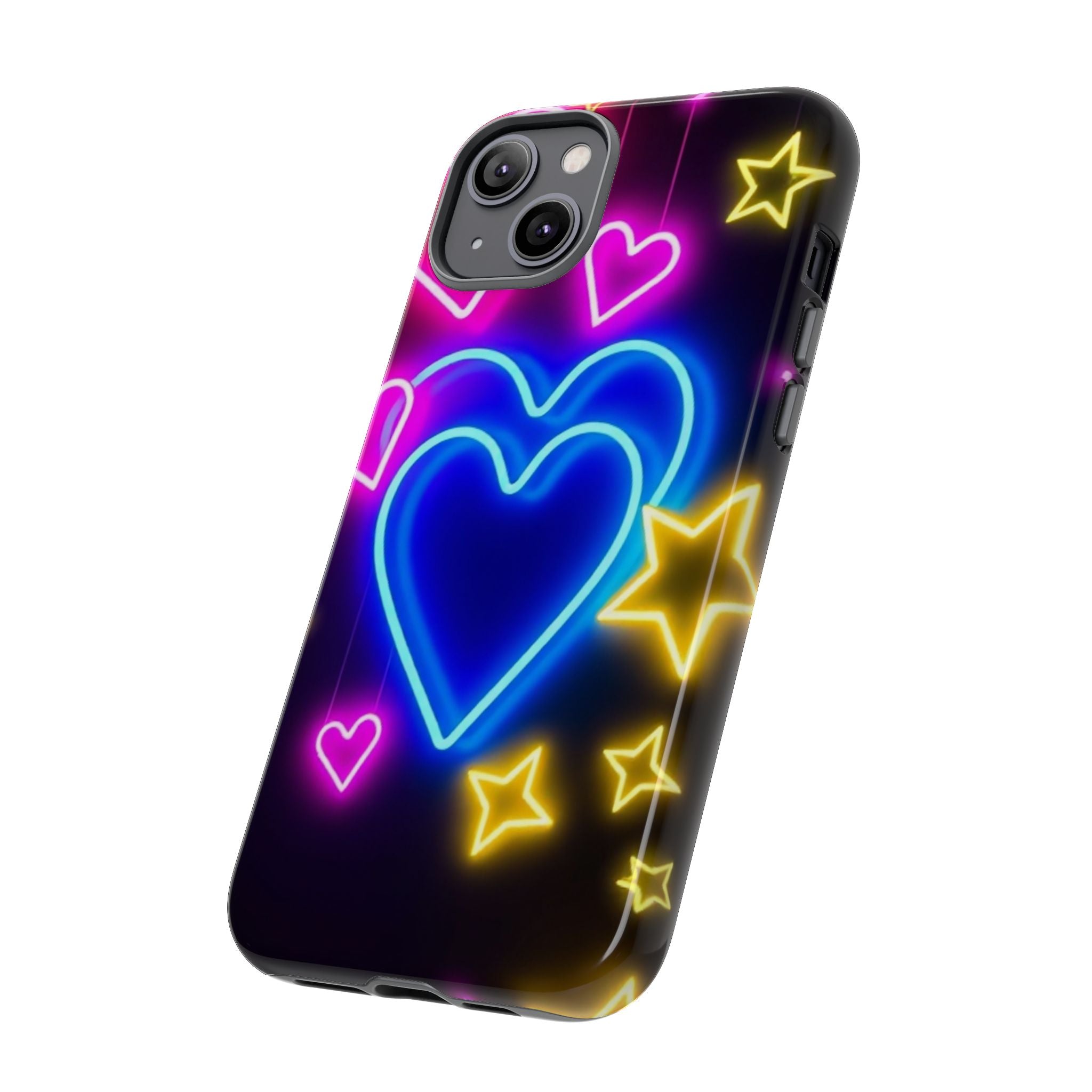 Android OR iPhone Compatible Cases - Neon Love Design - Unique Tough Cases