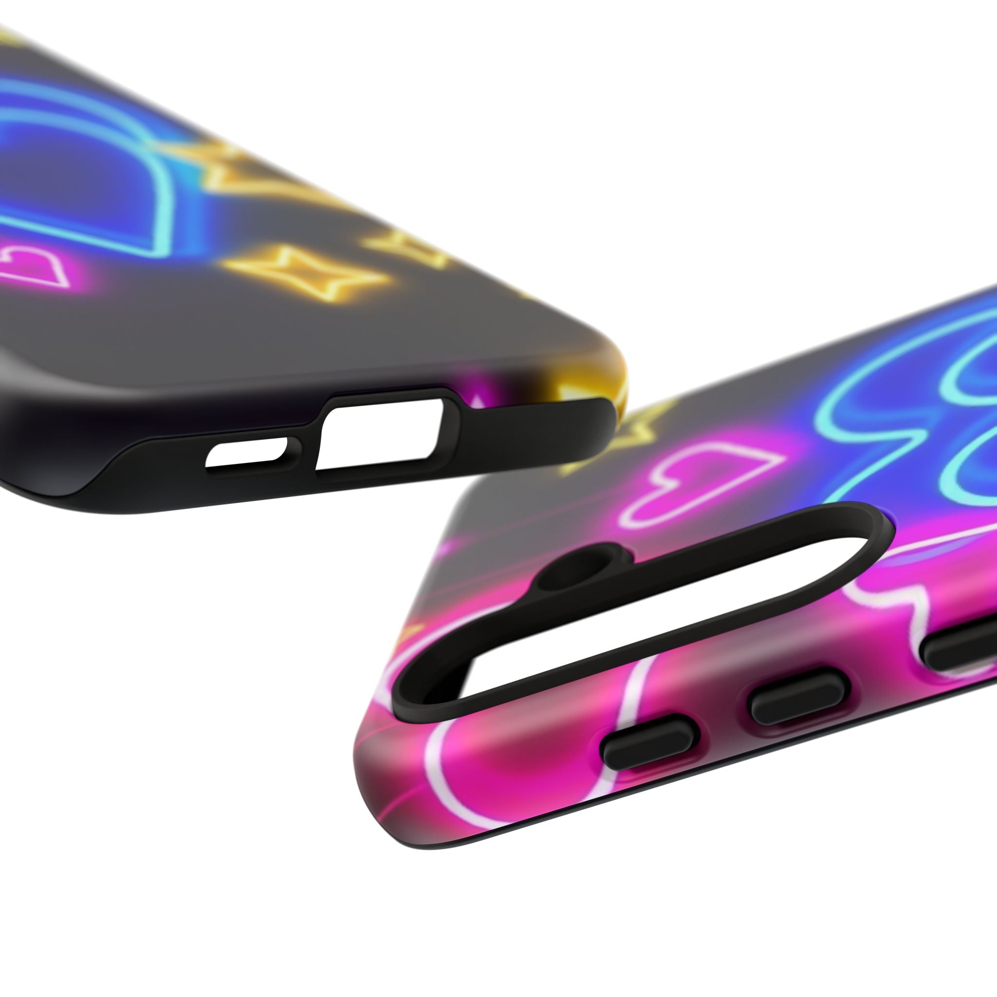 Android OR iPhone Compatible Cases - Neon Love Design - Unique Tough Cases