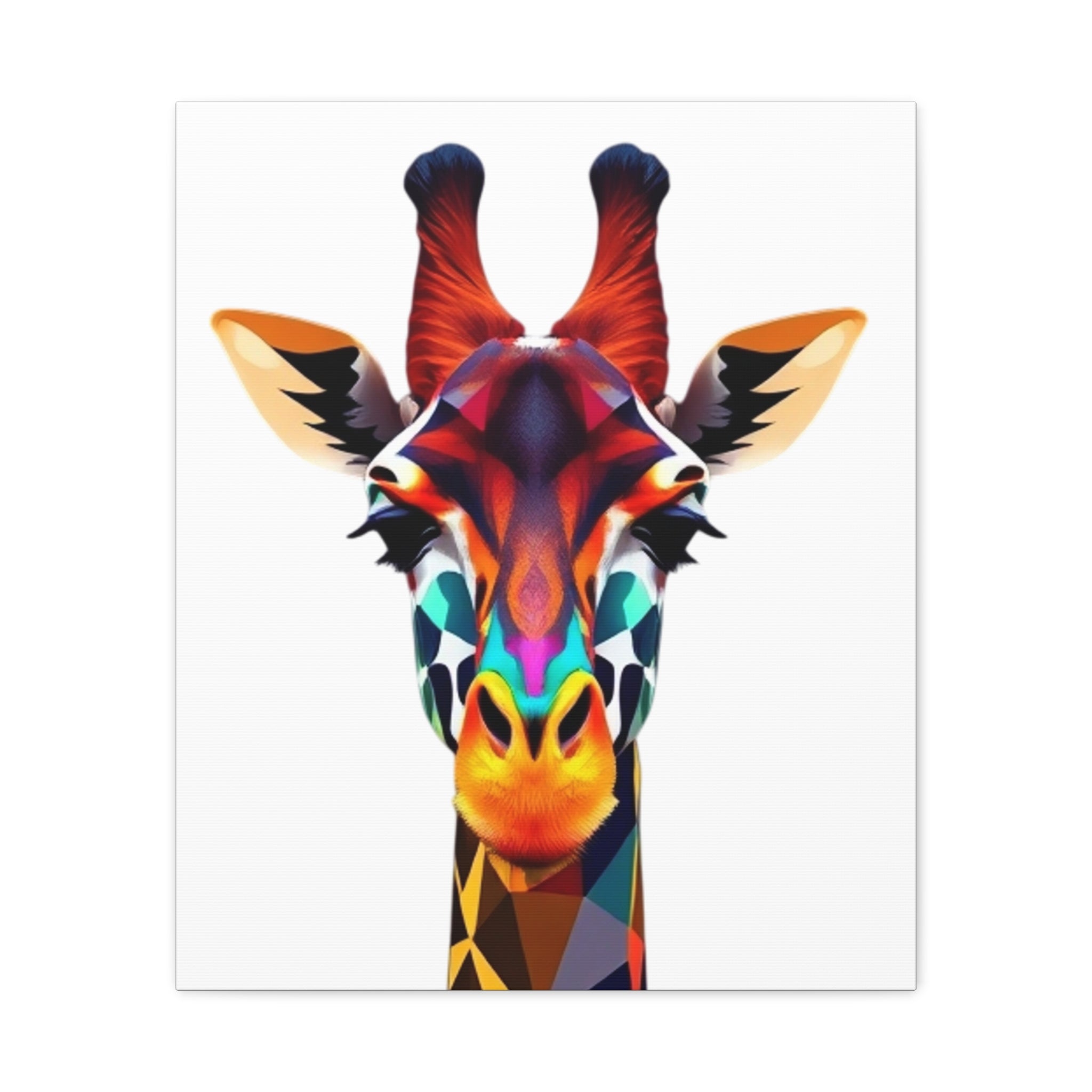 Colorful Giraffe Canvas Art - Vibrant Stretched Wall Decor for Animal Lovers