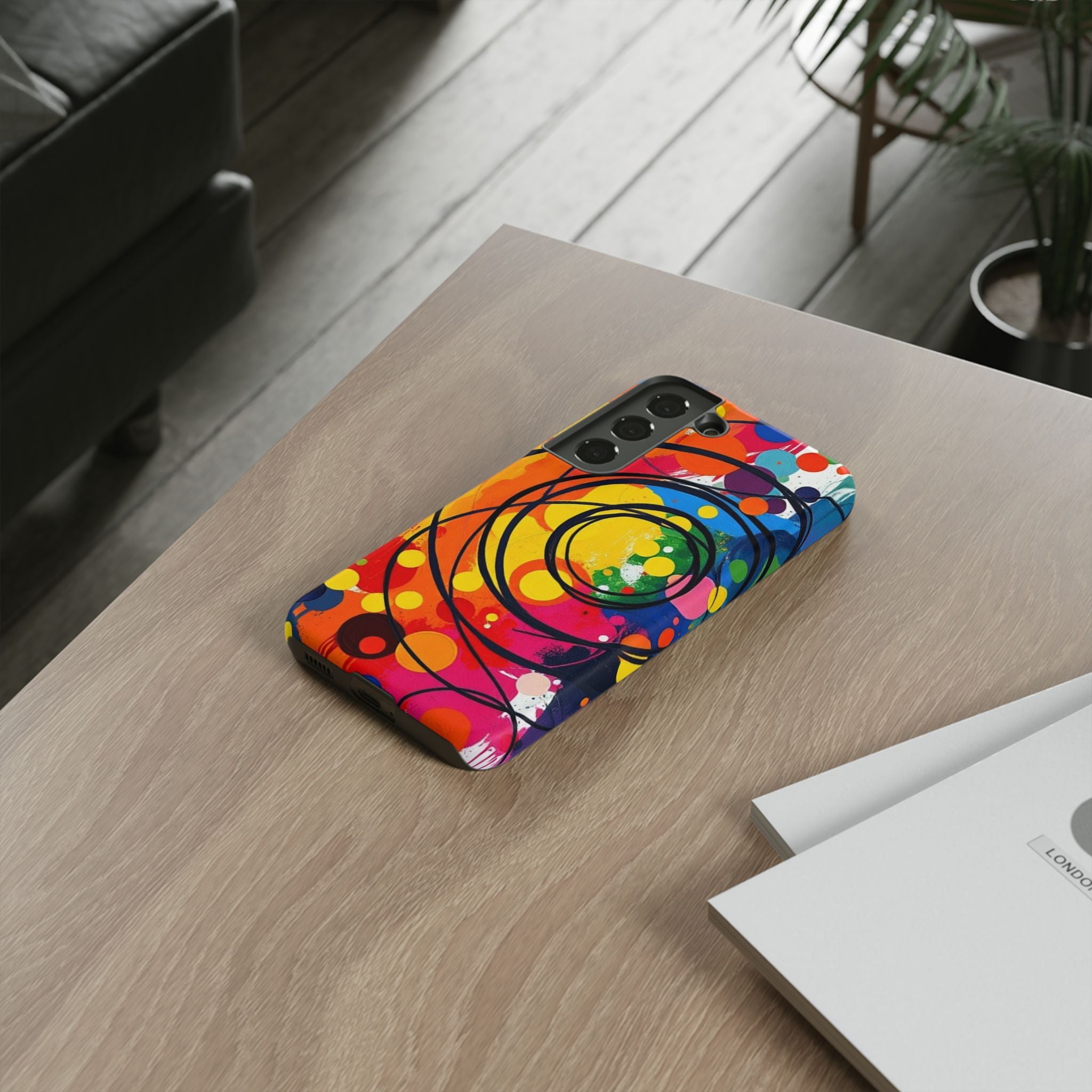 Colorful Abstract Rainbow Swirl Art Tough Case For Android & iPhone