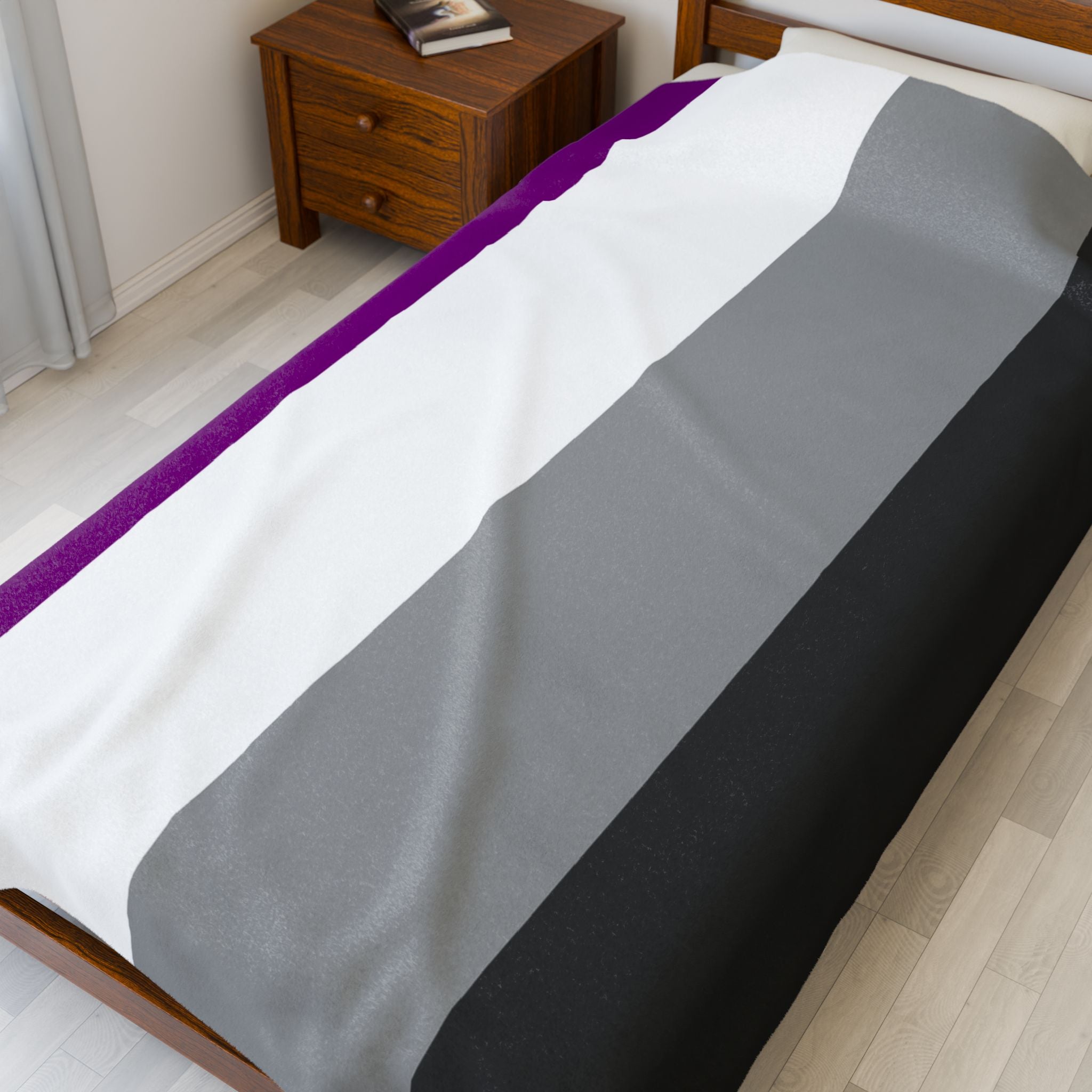 Asexual Pride Flag Velveteen Plush Blanket