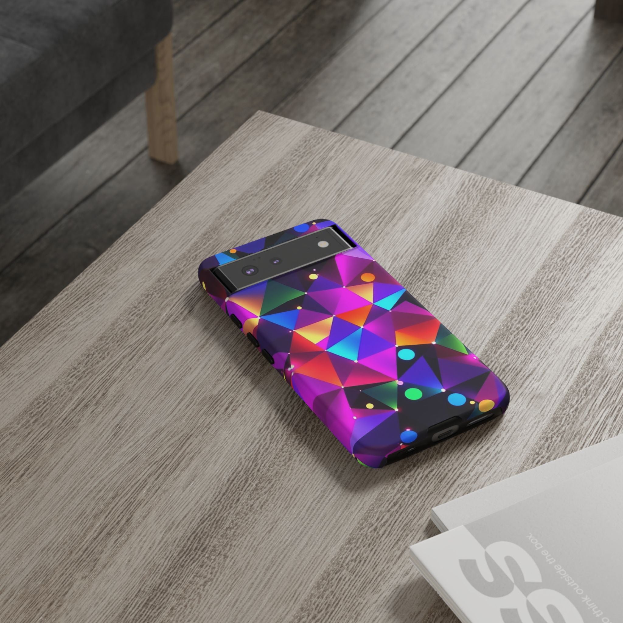 Android OR iPhone Compatible Cases - Colorful Angles Design - Unique Tough Cases