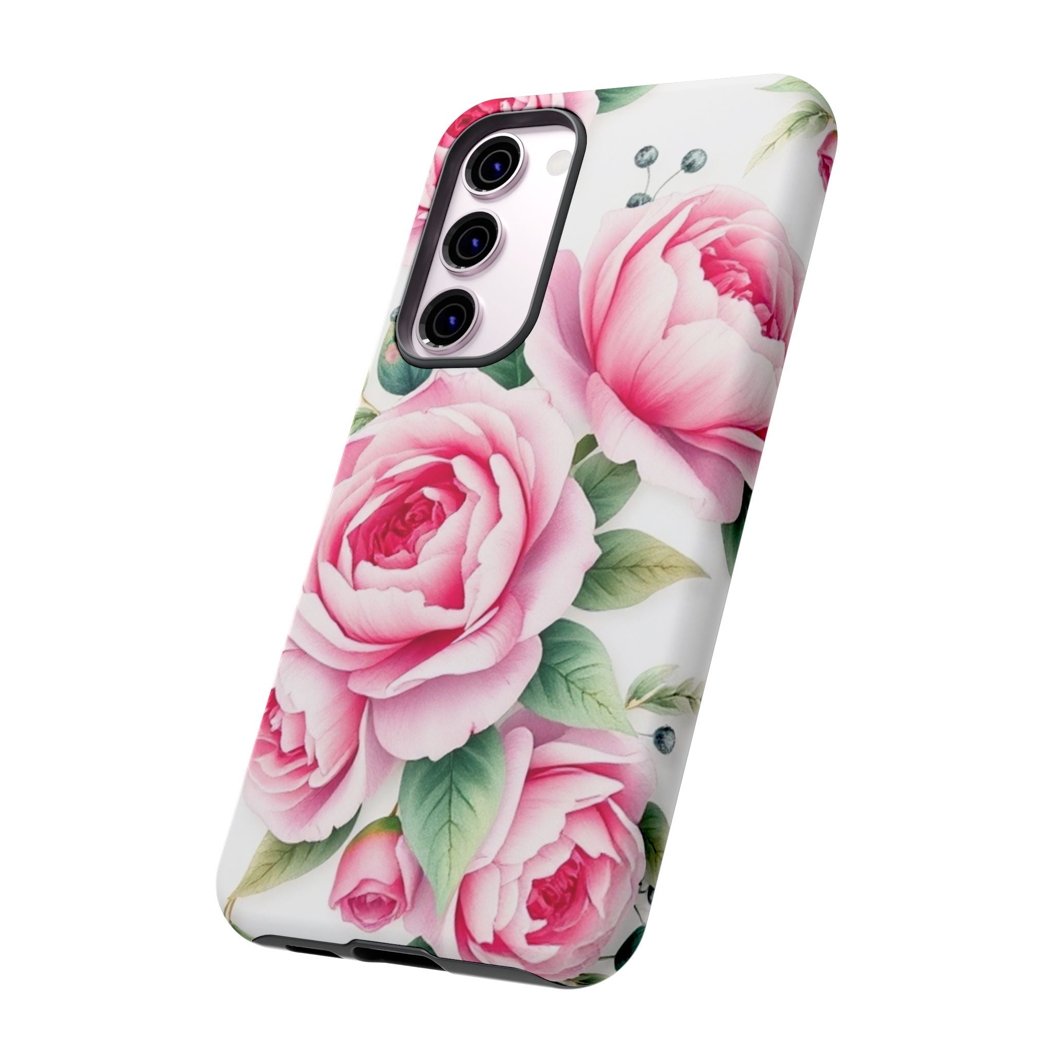 Android OR iPhone Compatible Cases - Pink Flower Design - Unique Tough Cases