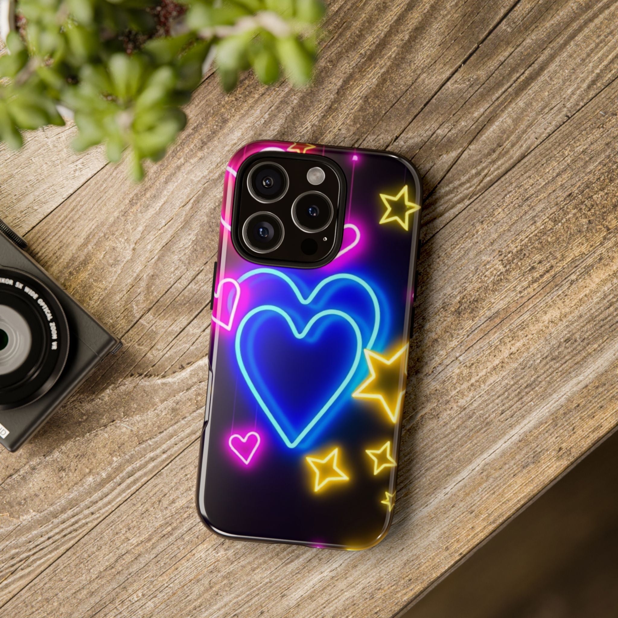 Android OR iPhone Compatible Cases - Neon Love Design - Unique Tough Cases
