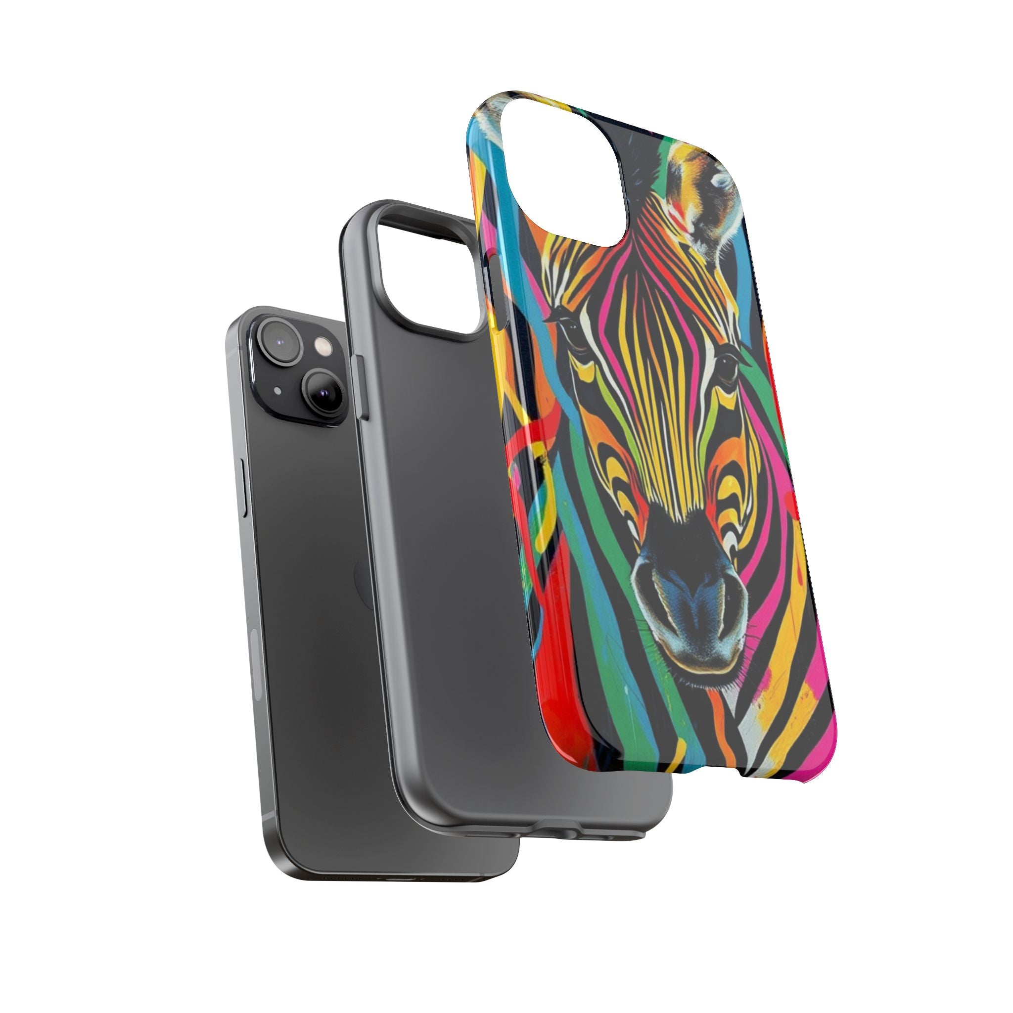 Android OR iPhone Compatible Cases - Rainbow Zebra Design - Unique Tough Cases