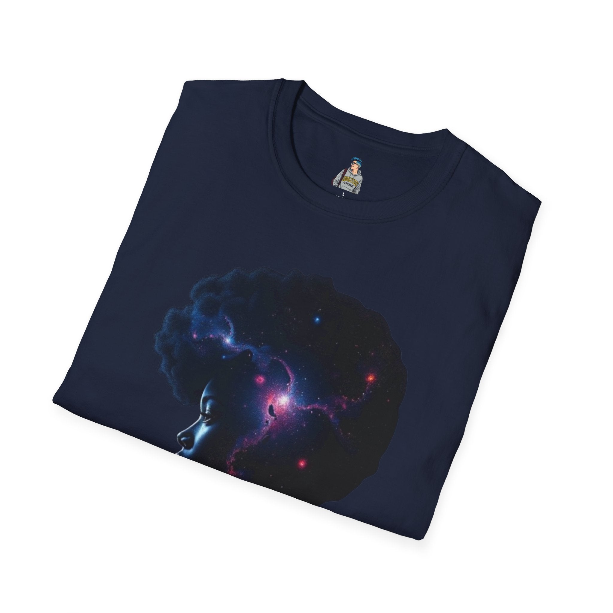 Black Universe Female Silhouette Unisex Softstyle T-Shirt - Celebrate Black Culture