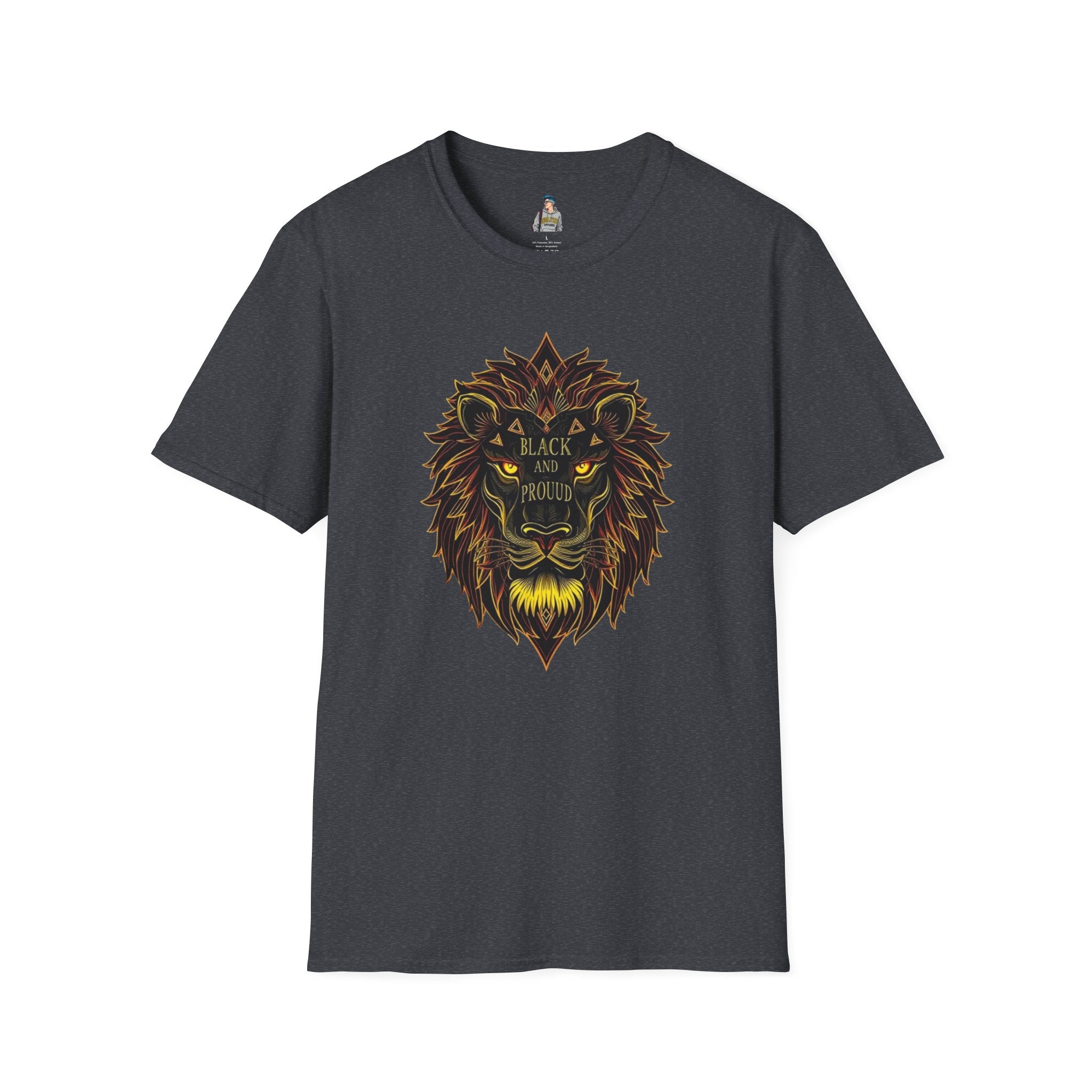 Black & Proud Lion Softstyle T-Shirt - Unisex Graphic Tee