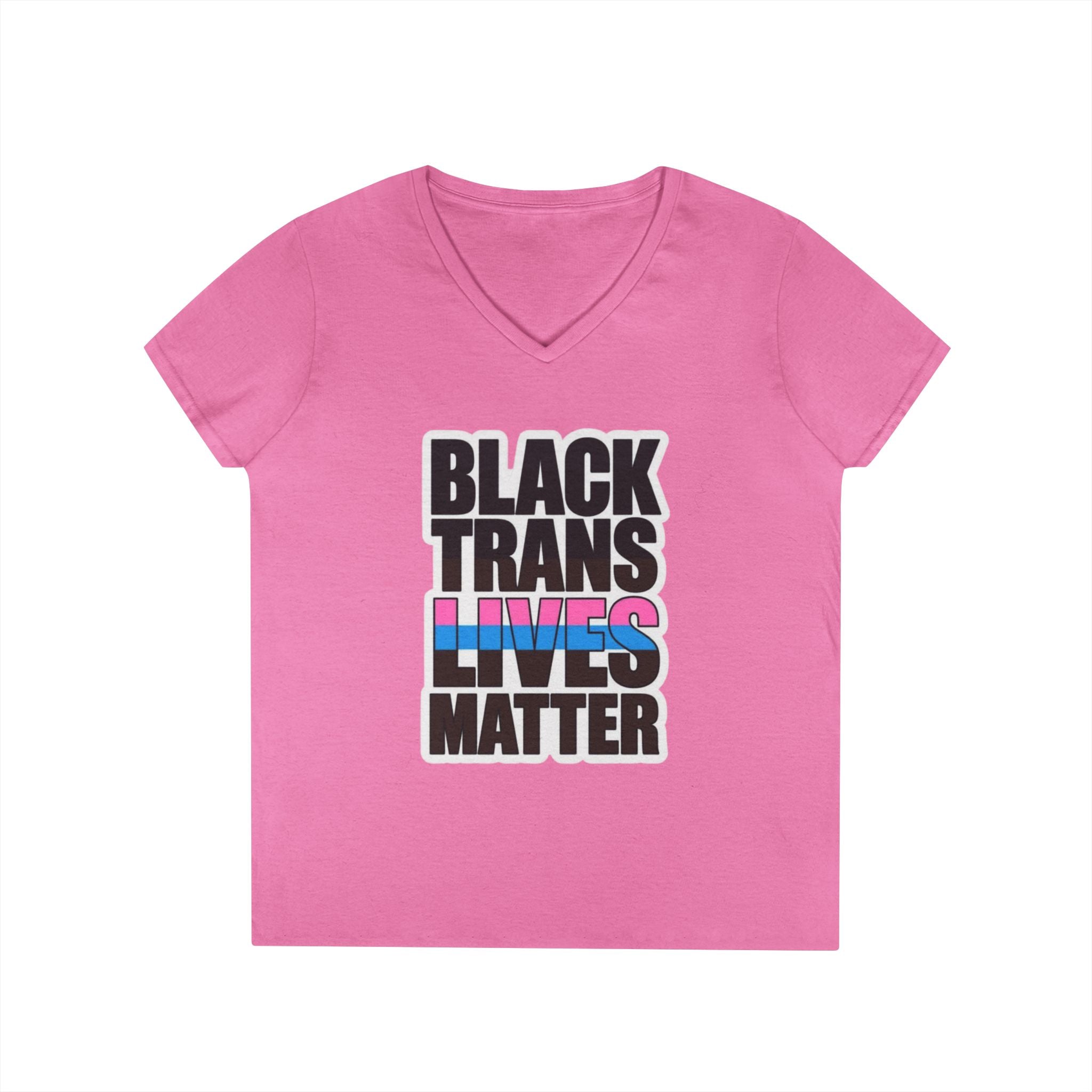 Black Trans Lives Matter V-Neck T-Shirt - Empowering Pride Apparel