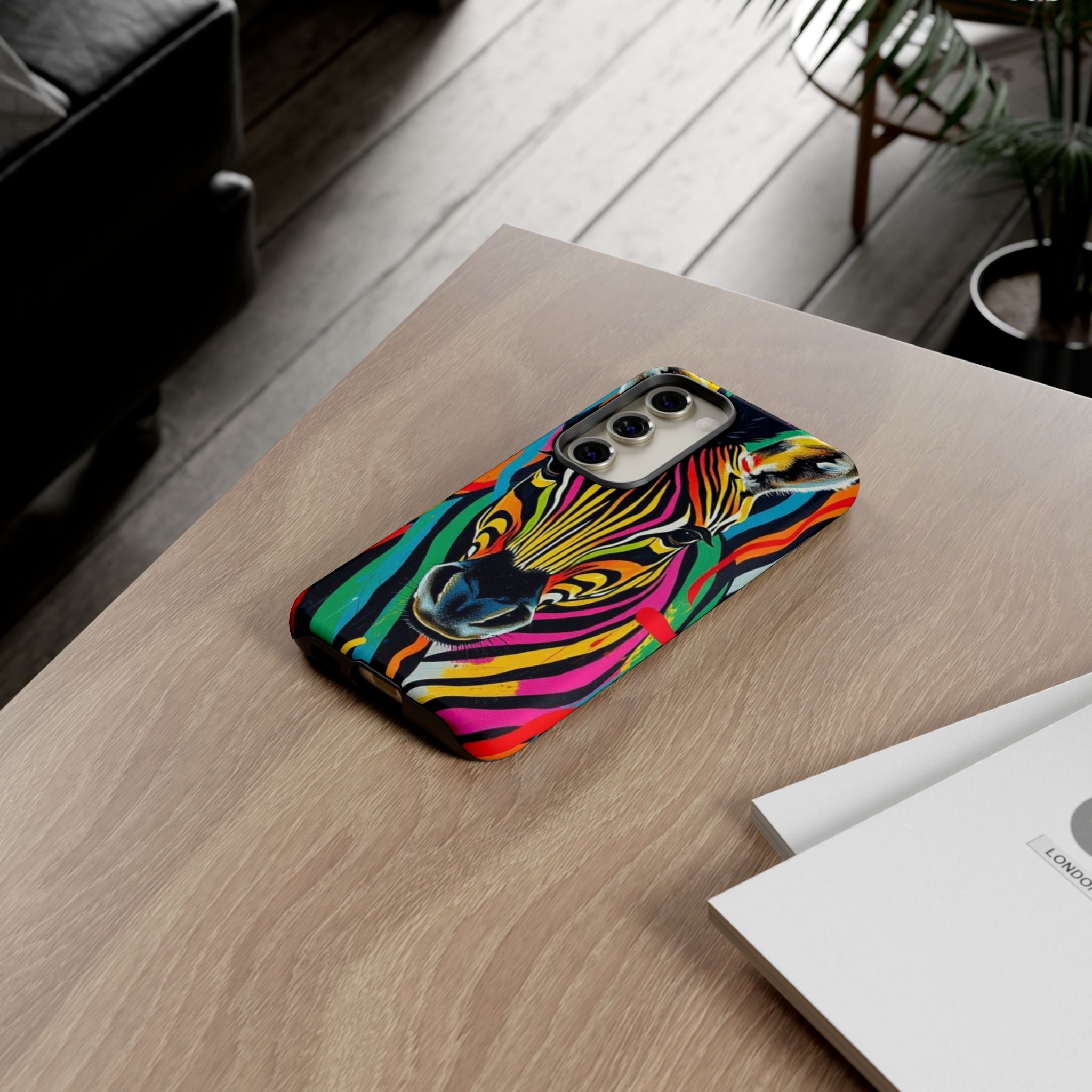 Android OR iPhone Compatible Cases - Rainbow Zebra Design - Unique Tough Cases