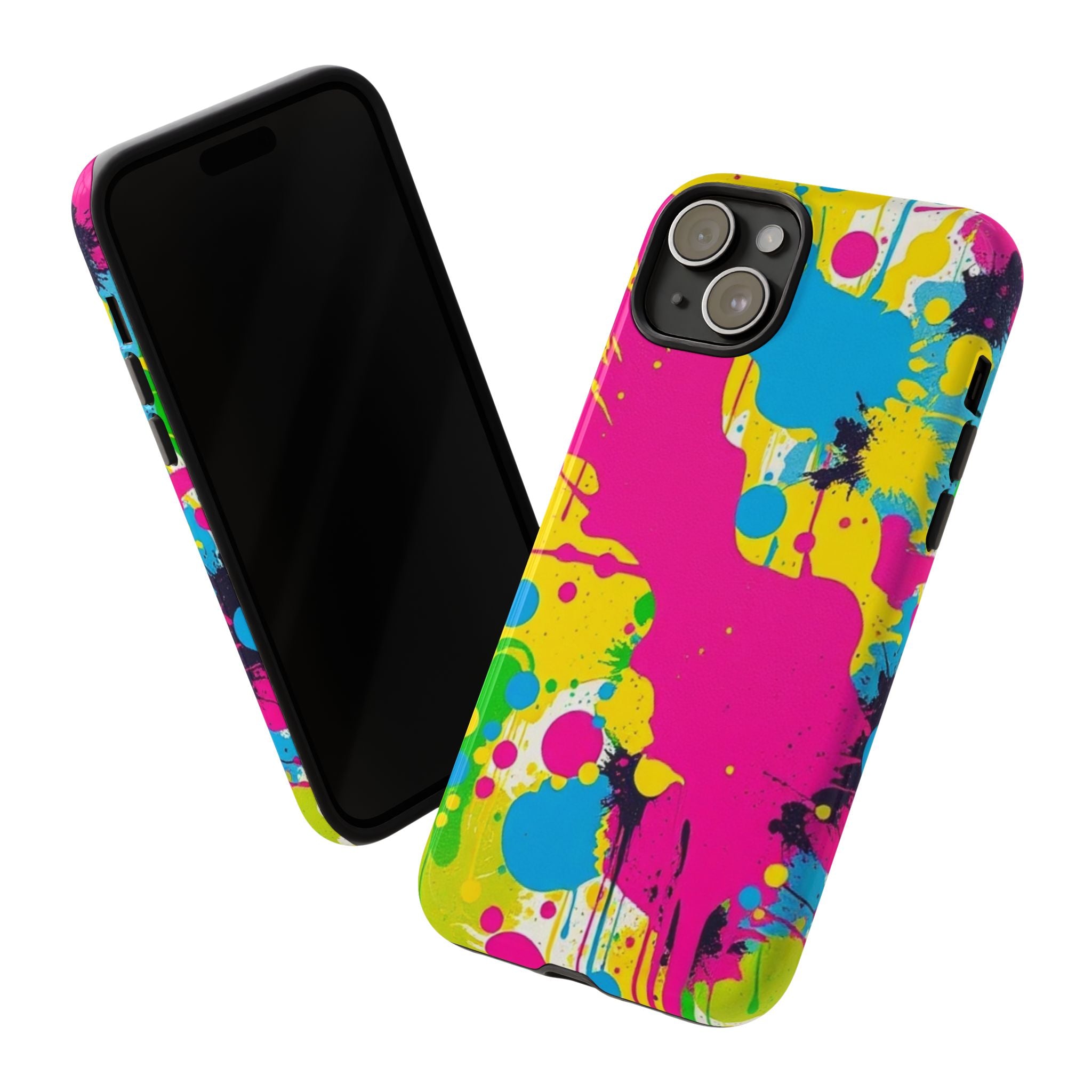 Android OR iPhone Compatible Cases - Crazy Retro Color Splash Design - Unique Tough Cases