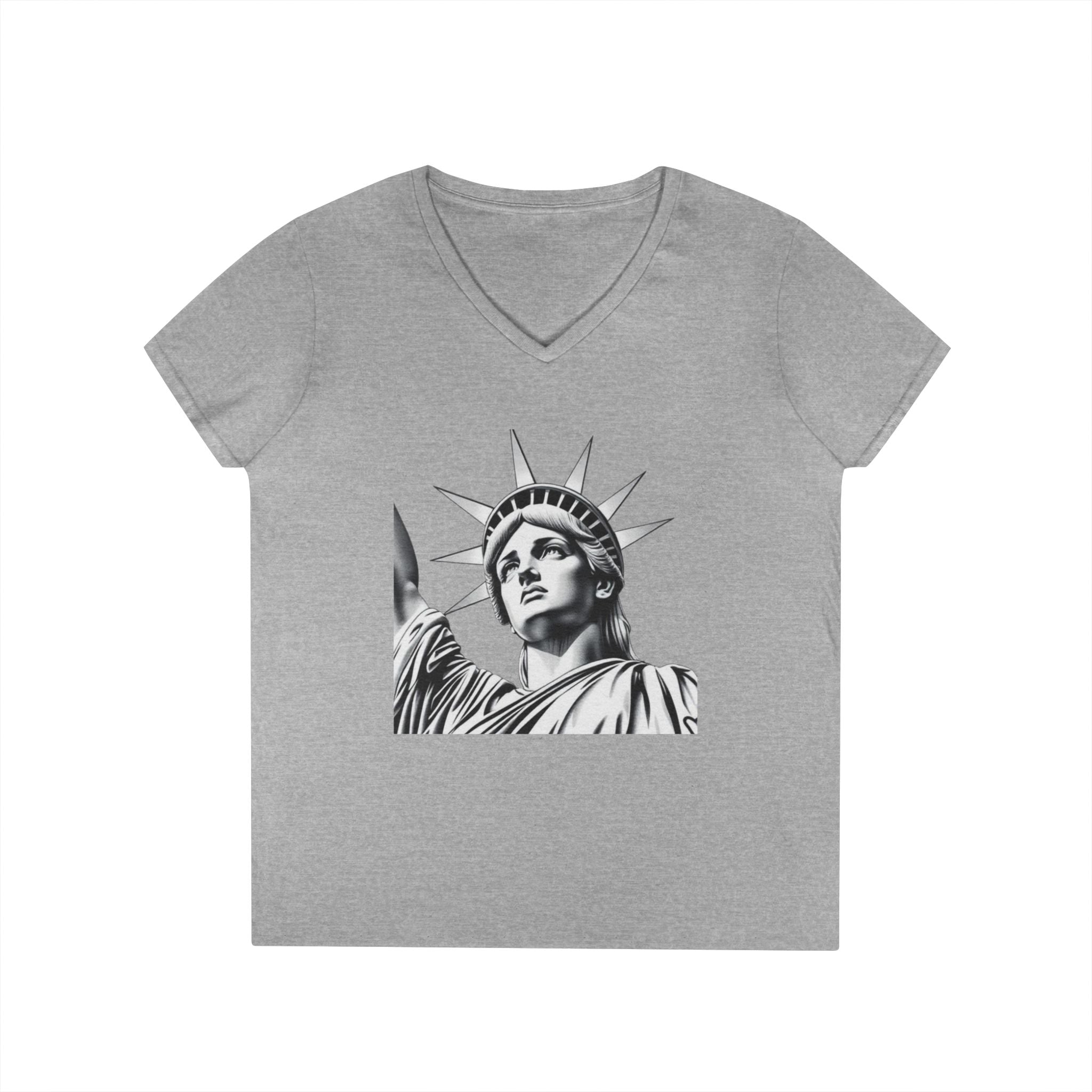 Liberty Graphic Ladies' V-Neck T-Shirt - Empowering Women's Tee for Casual Wear