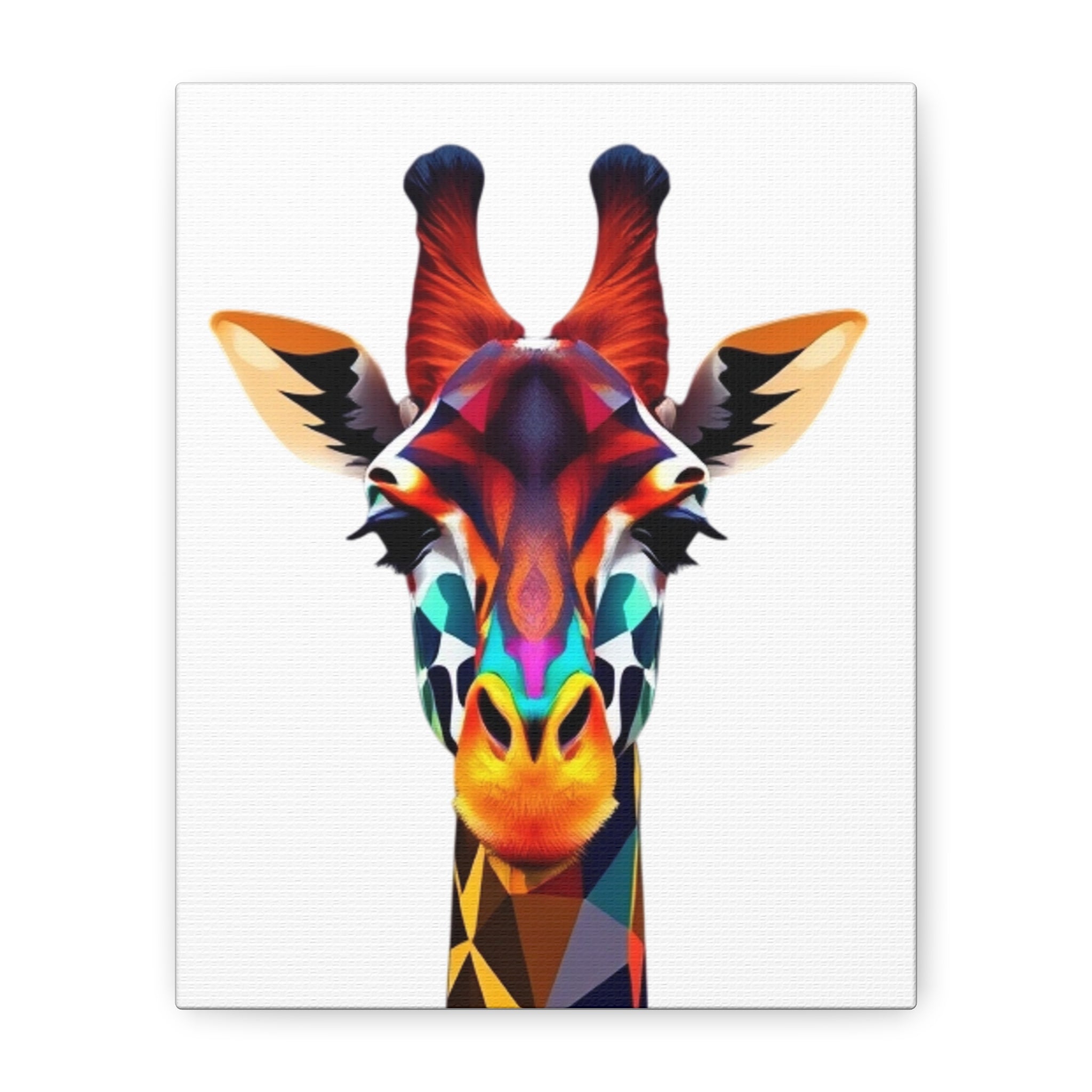 Colorful Giraffe Canvas Art - Vibrant Stretched Wall Decor for Animal Lovers