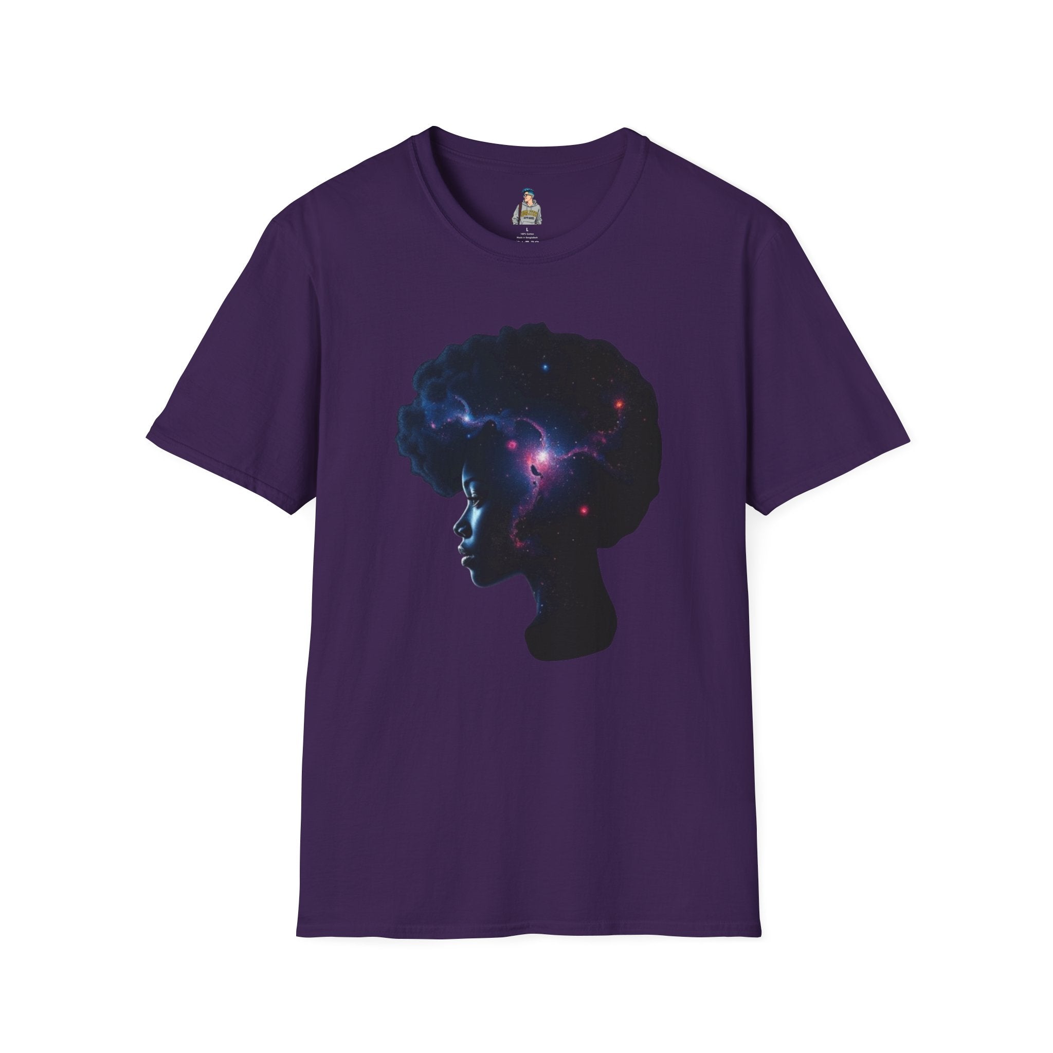 Black Universe Female Silhouette Unisex Softstyle T-Shirt - Celebrate Black Culture