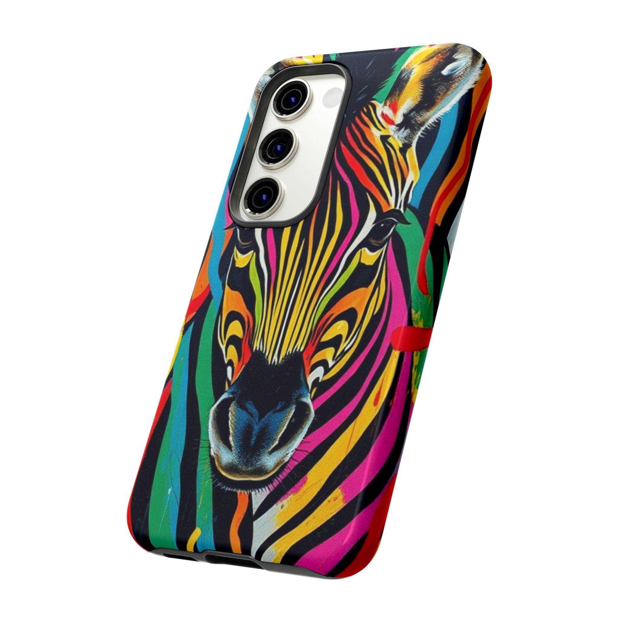 Android OR iPhone Compatible Cases - Rainbow Zebra Design - Unique Tough Cases