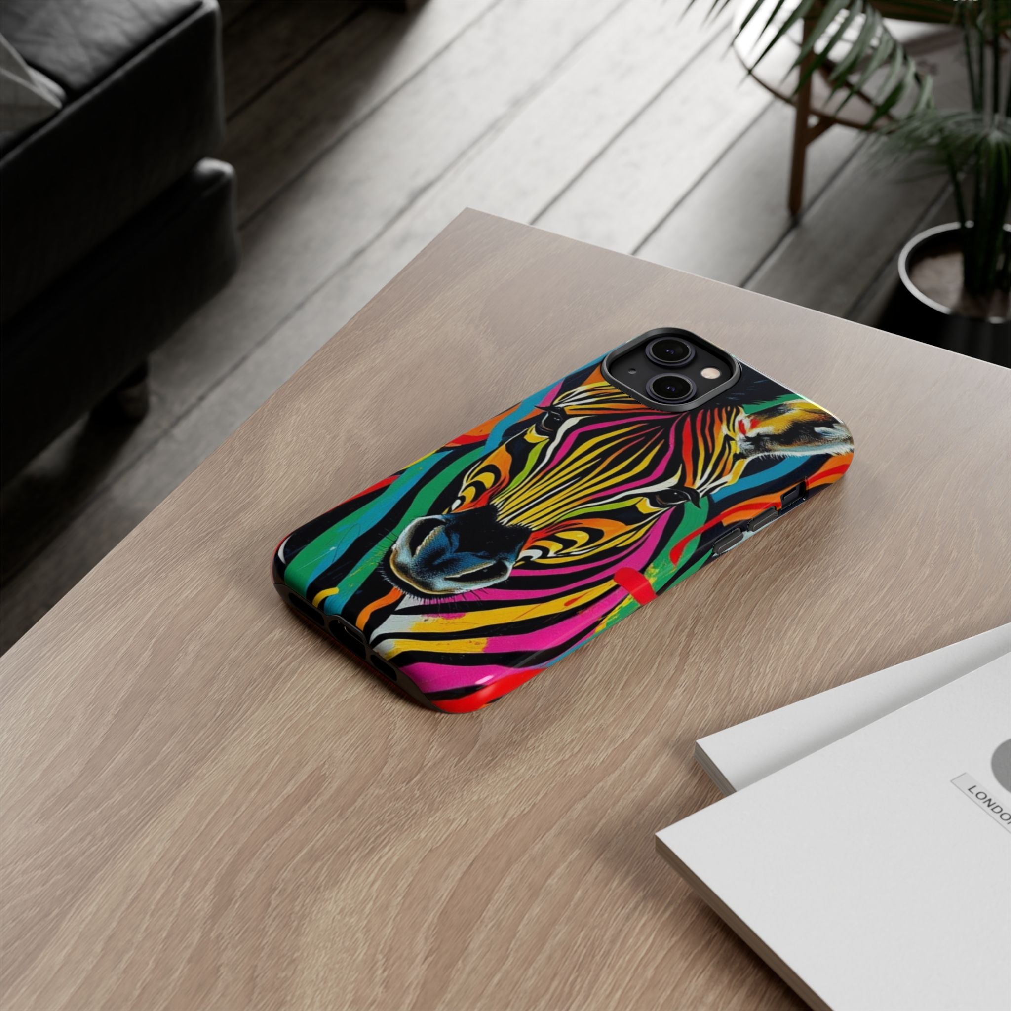Android OR iPhone Compatible Cases - Rainbow Zebra Design - Unique Tough Cases