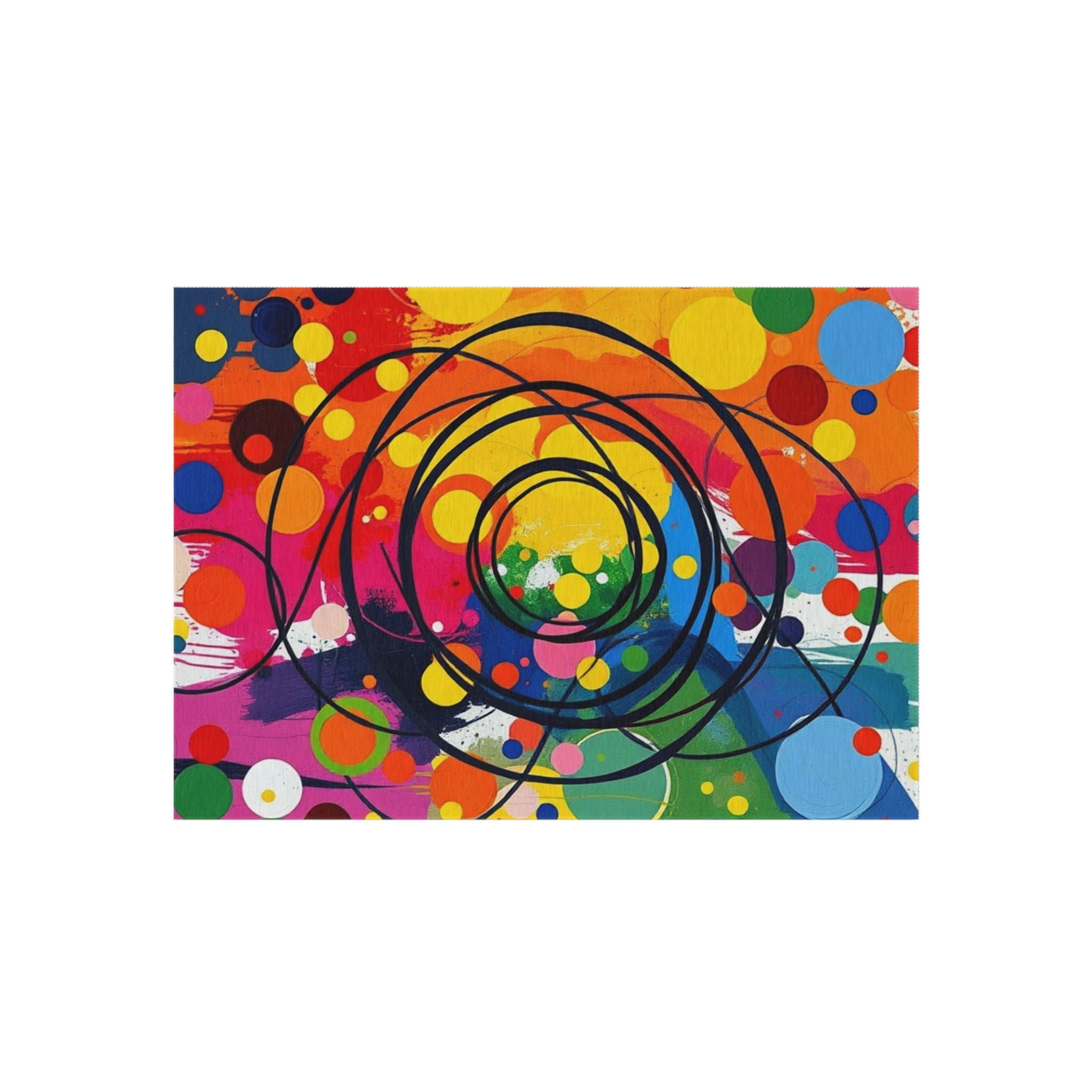 Abstract Circles and Swirls Outdoor Rug