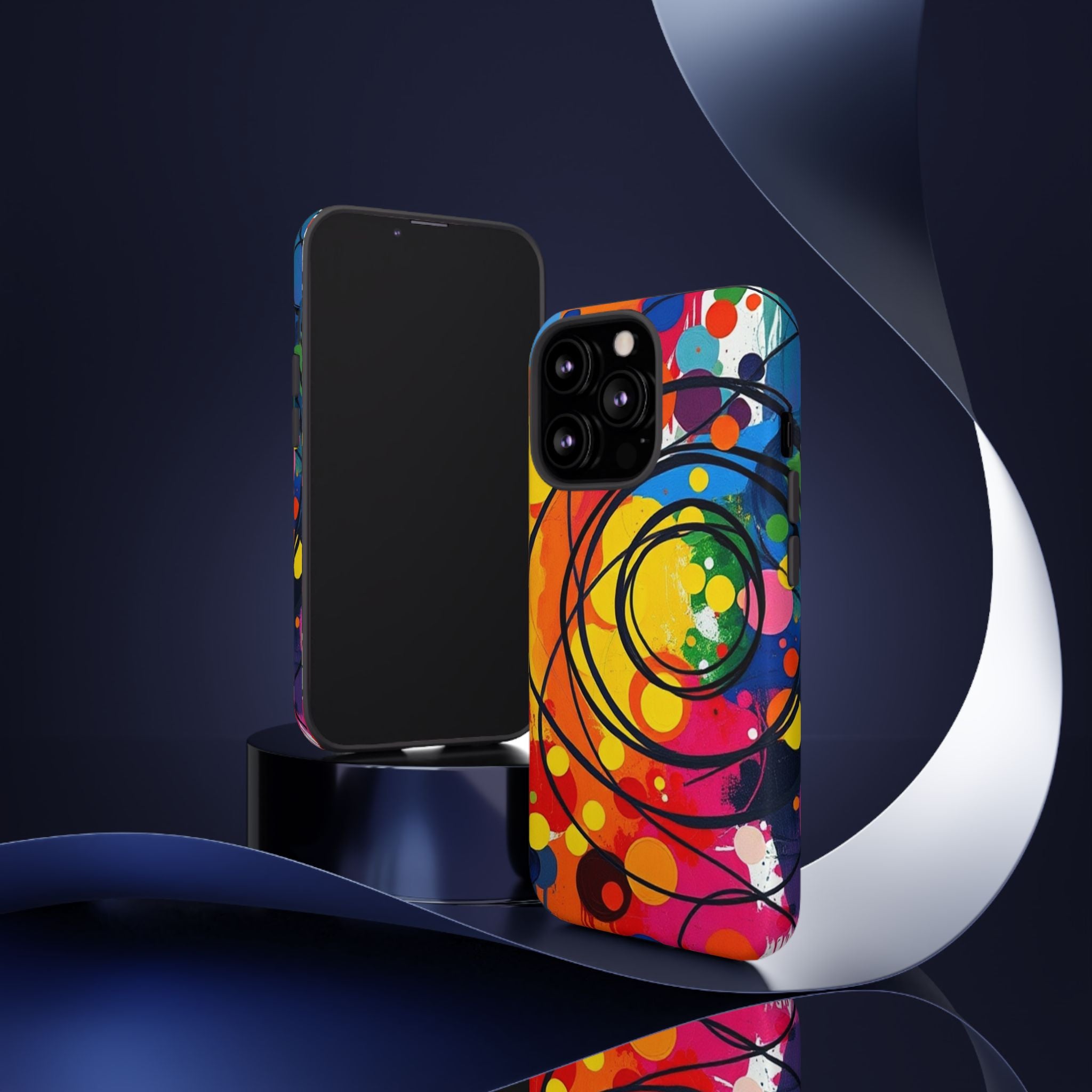 Colorful Abstract Rainbow Swirl Art Tough Case For Android & iPhone