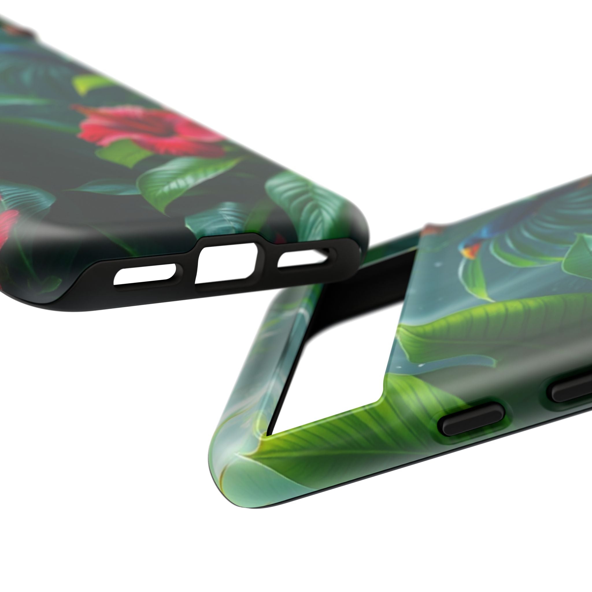 Android OR iPhone Compatible Cases - Tropical Flower & Bird Design - Unique Tough Cases