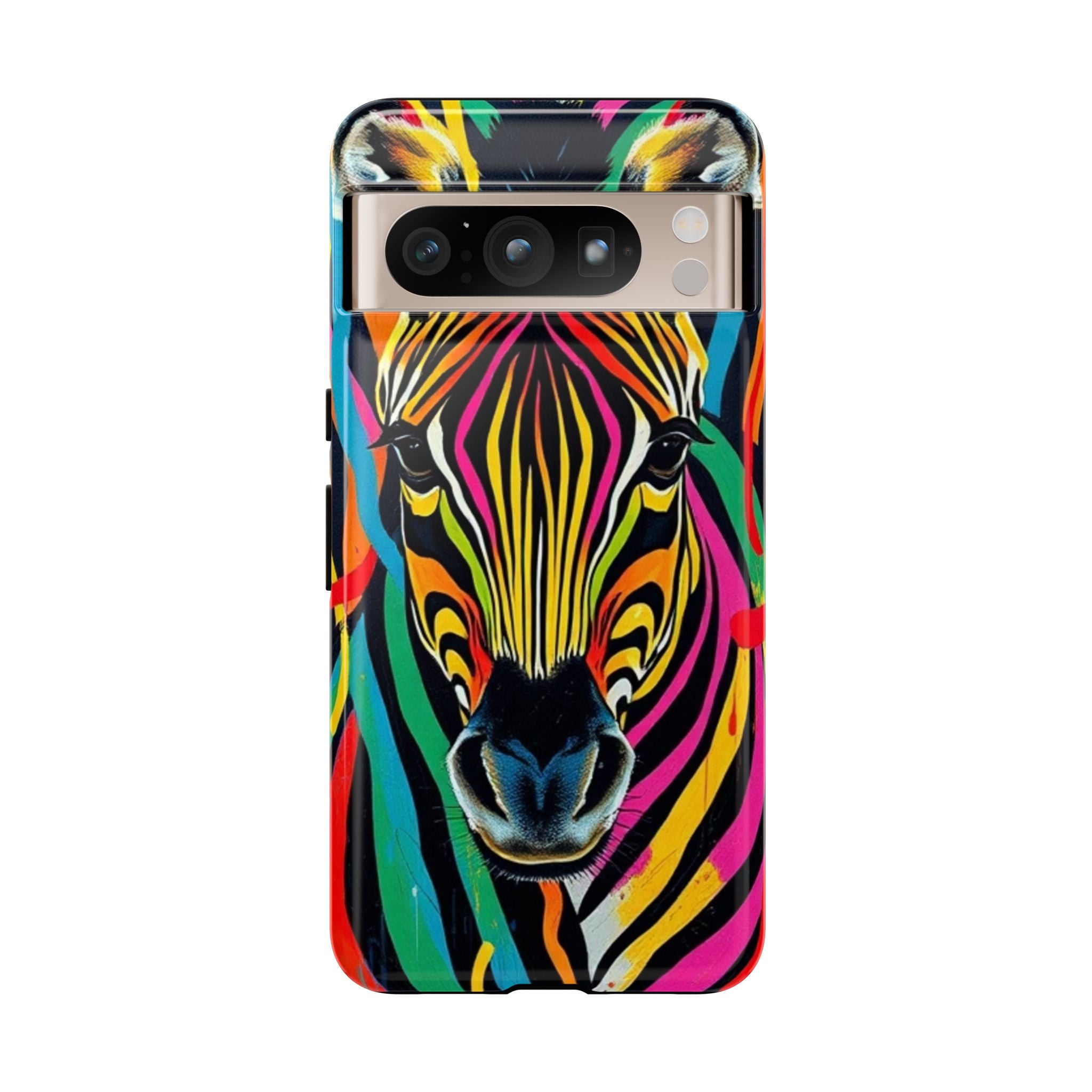 Android OR iPhone Compatible Cases - Rainbow Zebra Design - Unique Tough Cases