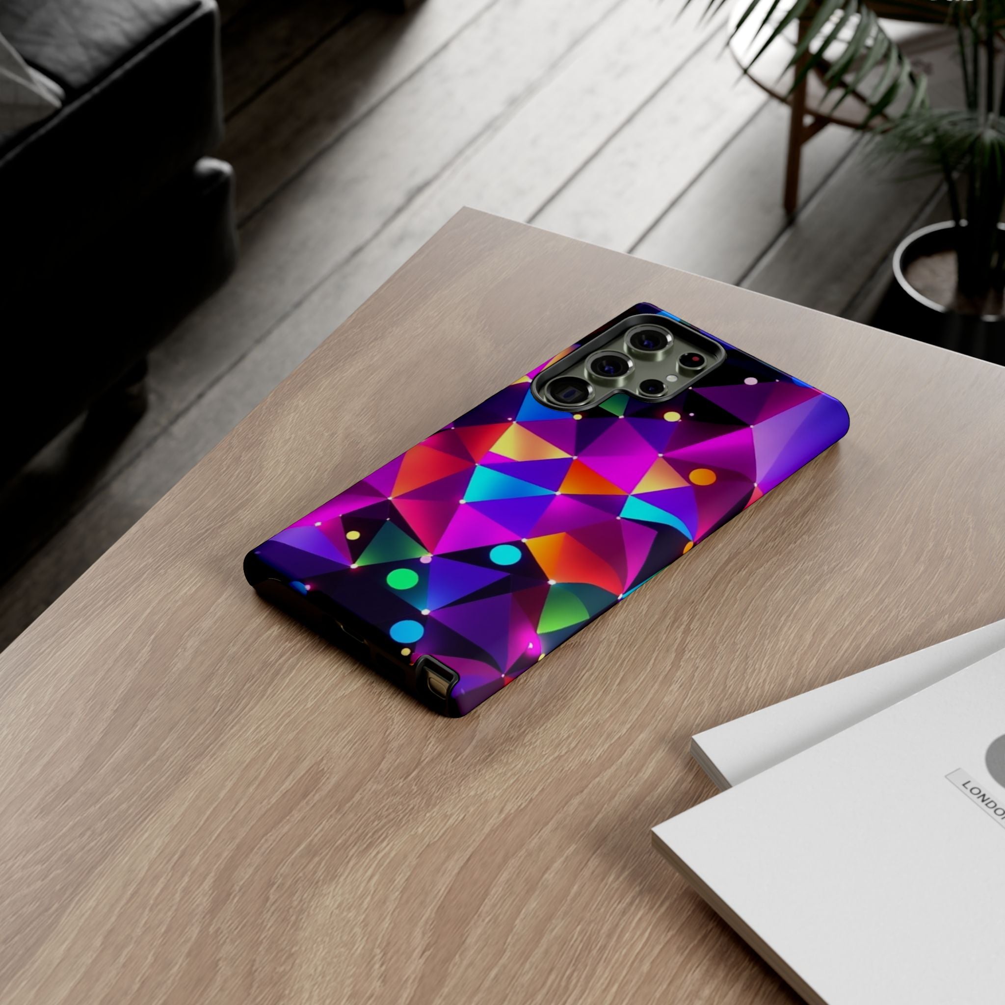 Android OR iPhone Compatible Cases - Colorful Angles Design - Unique Tough Cases