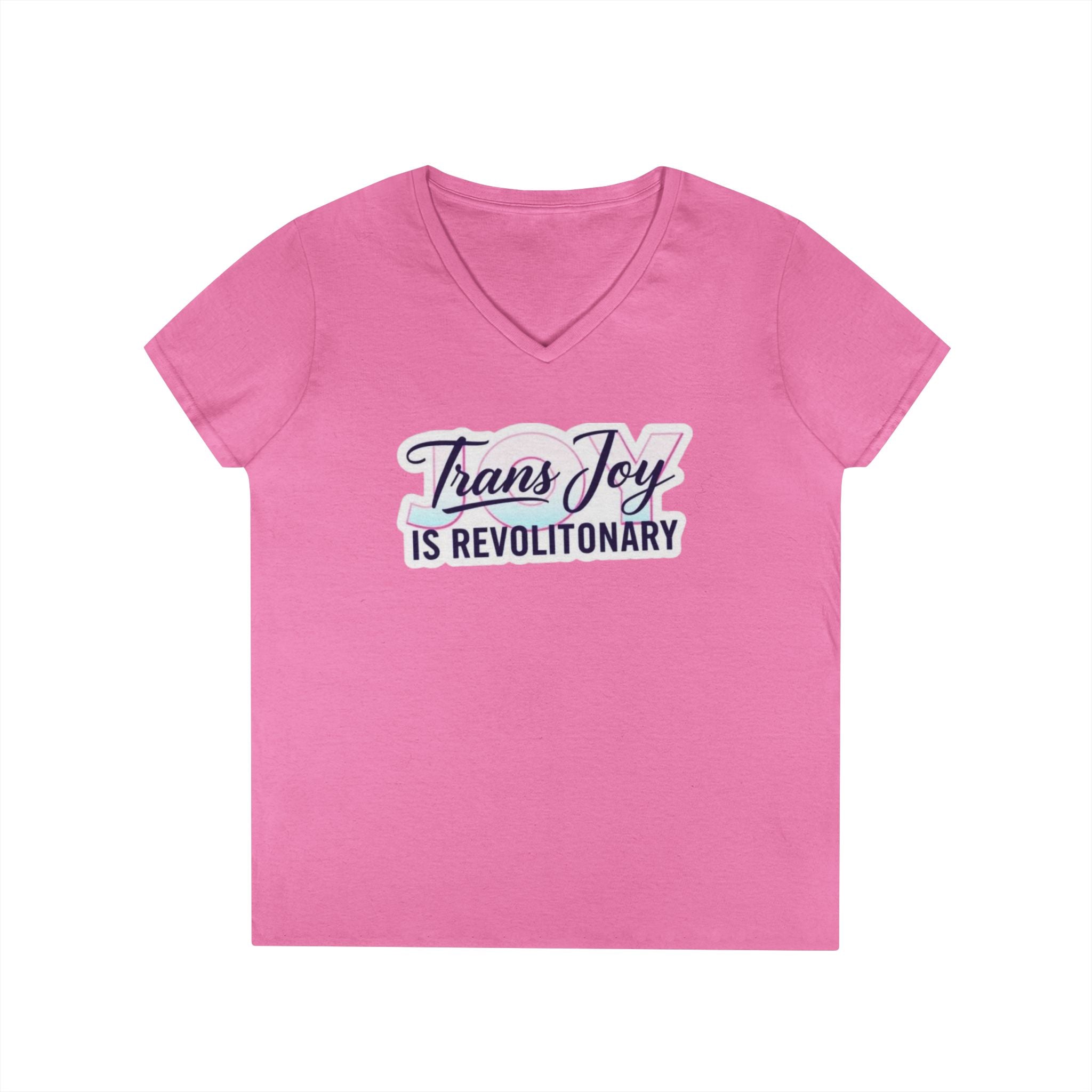 Trans Joy Ladies' V-Neck T-Shirt - Celebrate the LGBTQ+ Community