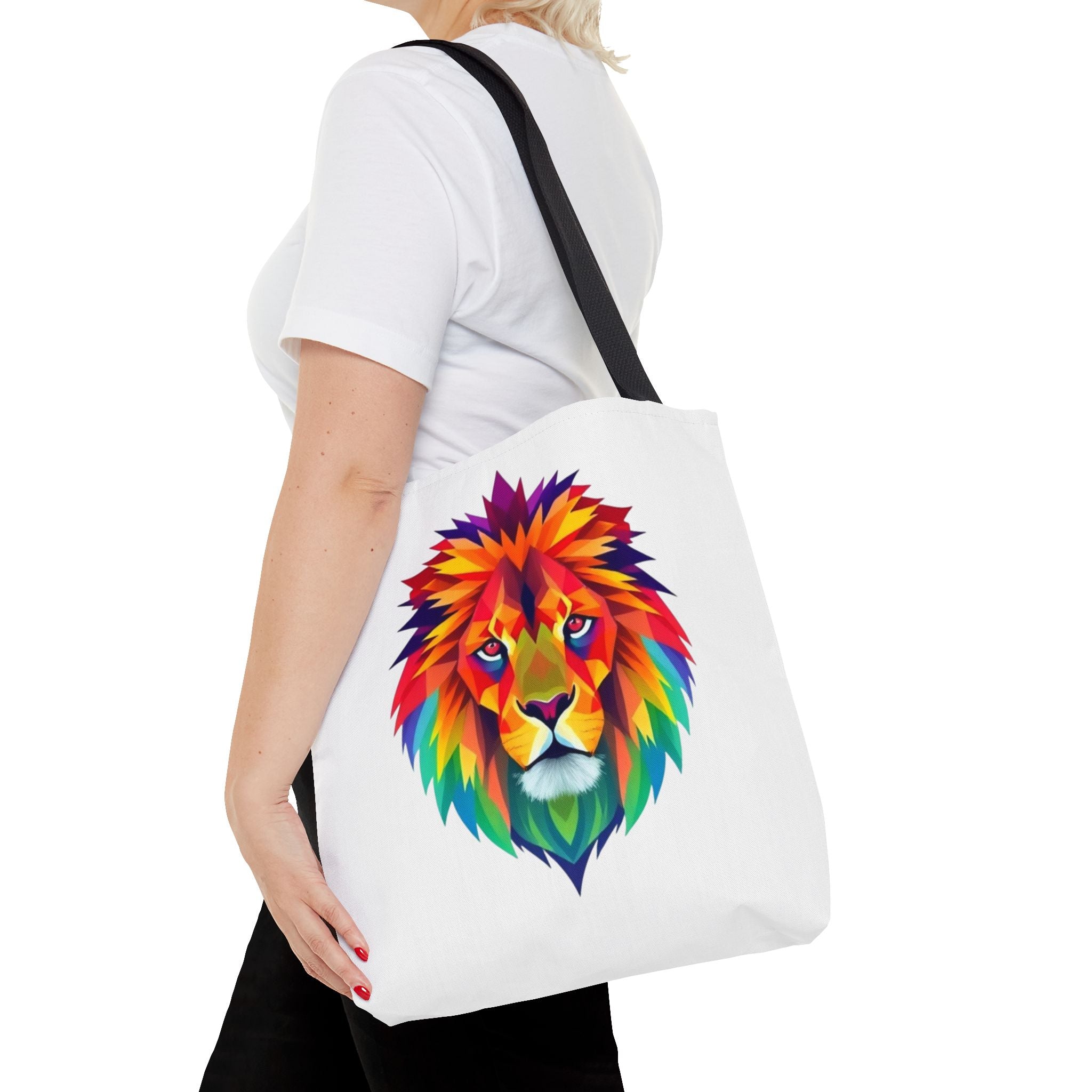 Colorful Fractal Lion Design - Tote Bag