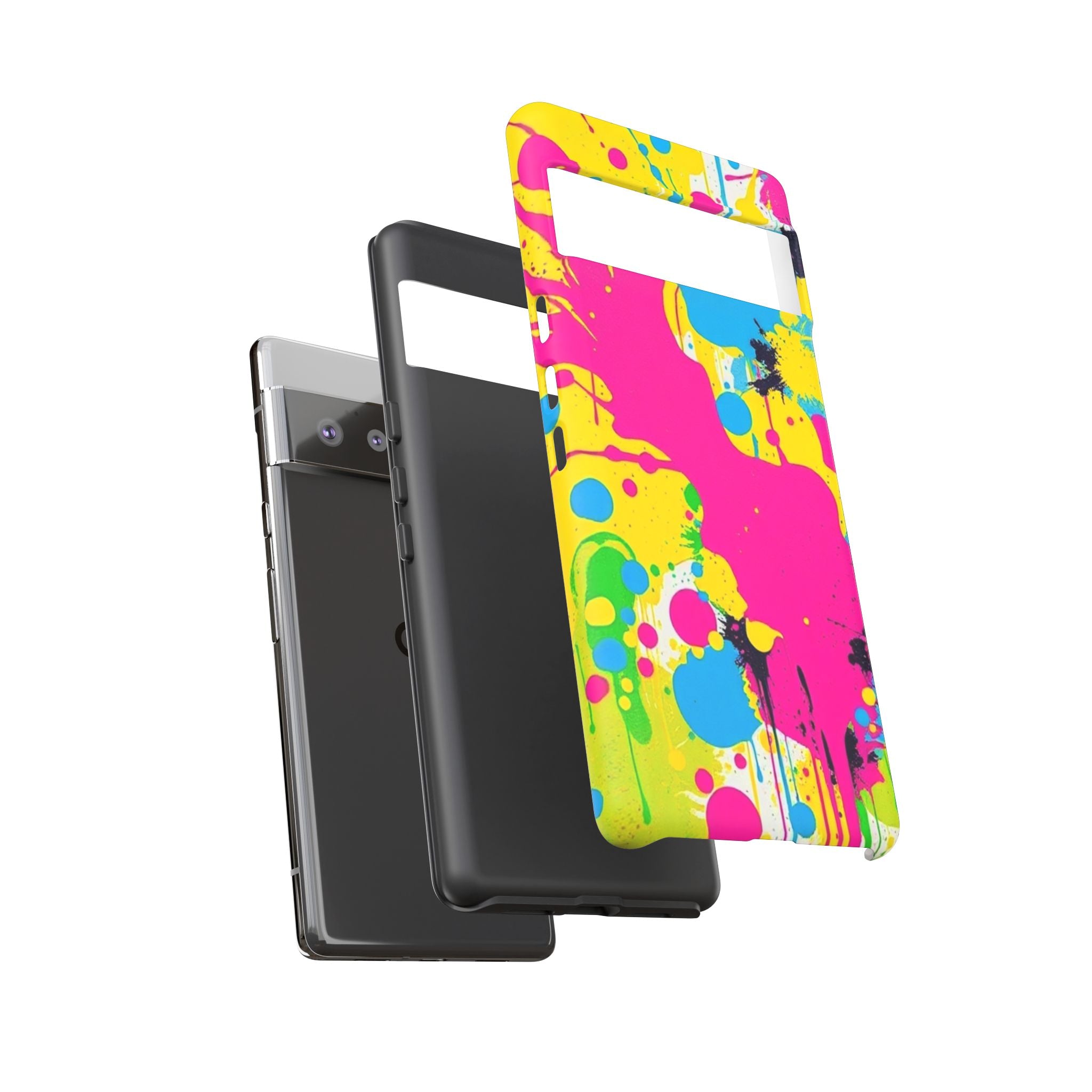 Android OR iPhone Compatible Cases - Crazy Retro Color Splash Design - Unique Tough Cases