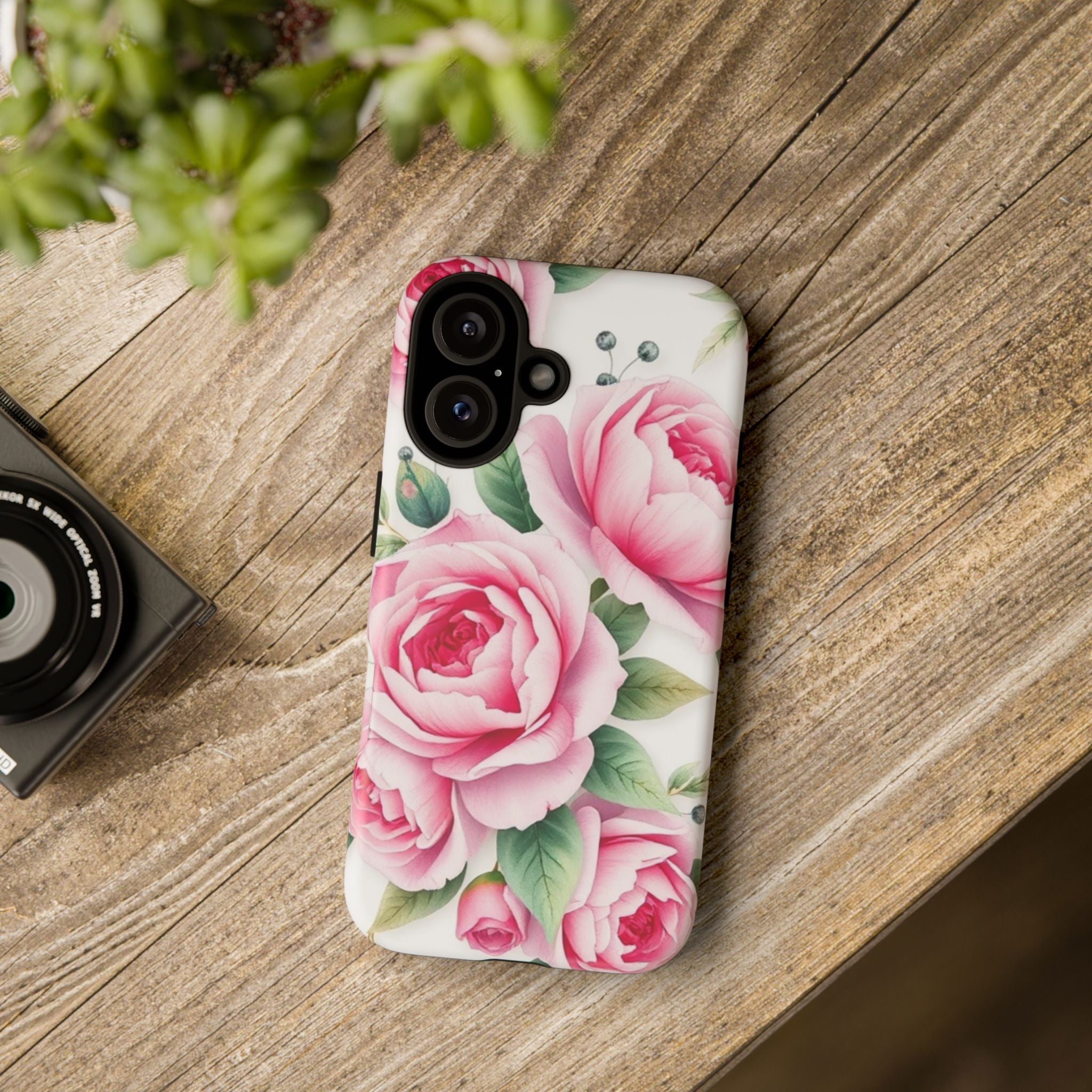 Android OR iPhone Compatible Cases - Pink Flower Design - Unique Tough Cases