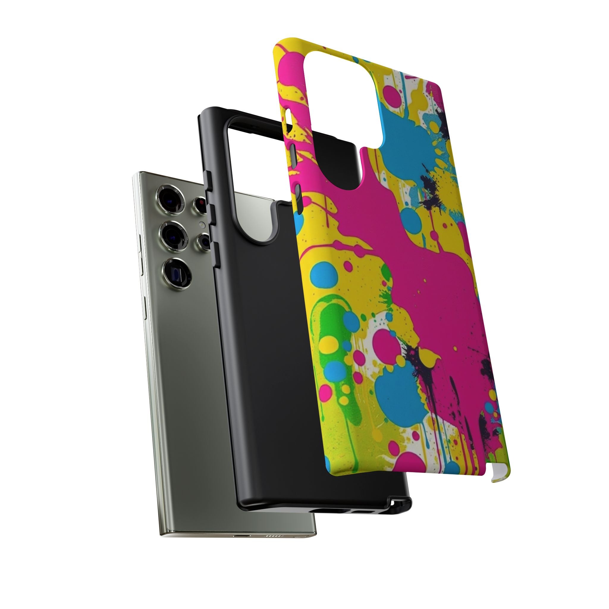 Android OR iPhone Compatible Cases - Crazy Retro Color Splash Design - Unique Tough Cases