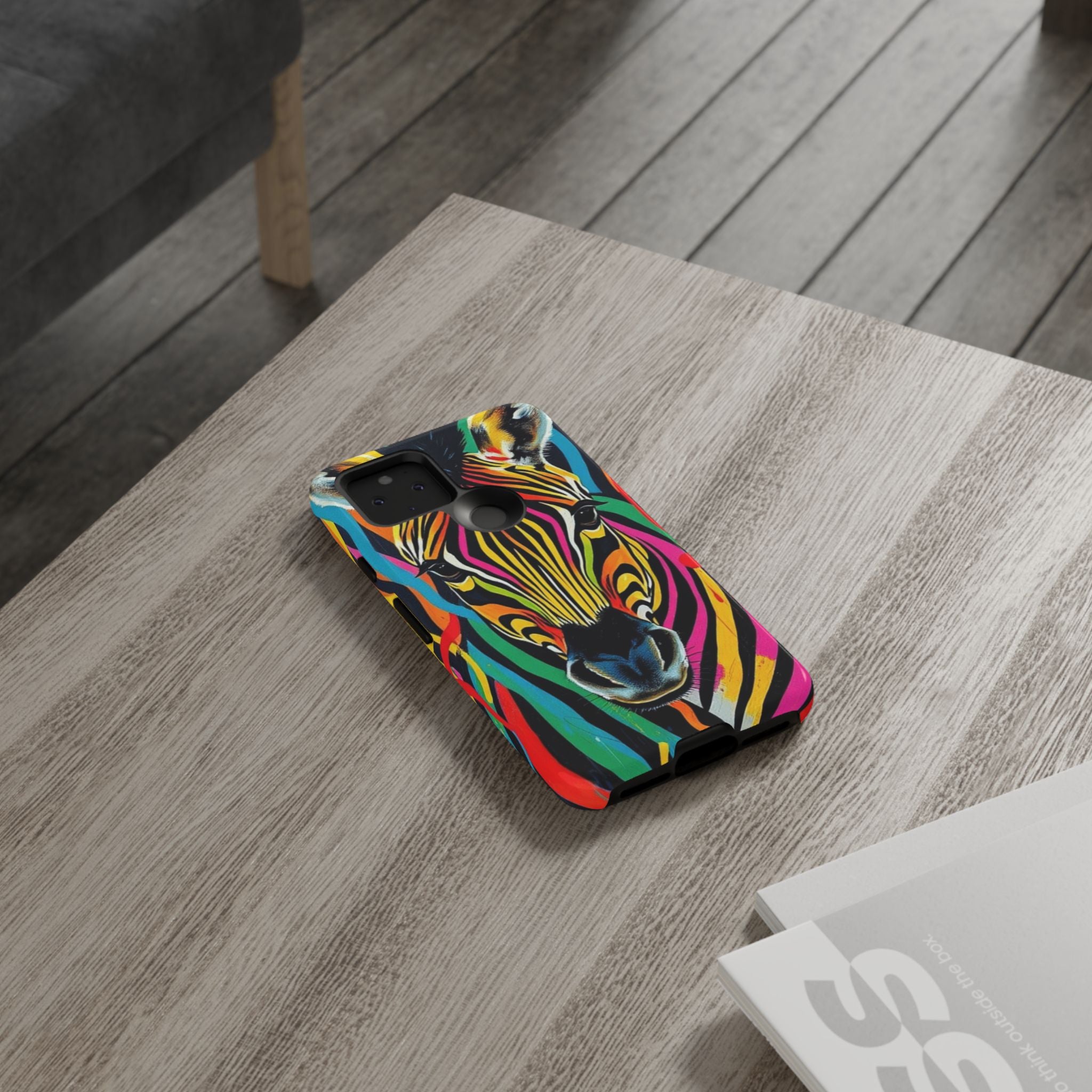 Android OR iPhone Compatible Cases - Rainbow Zebra Design - Unique Tough Cases