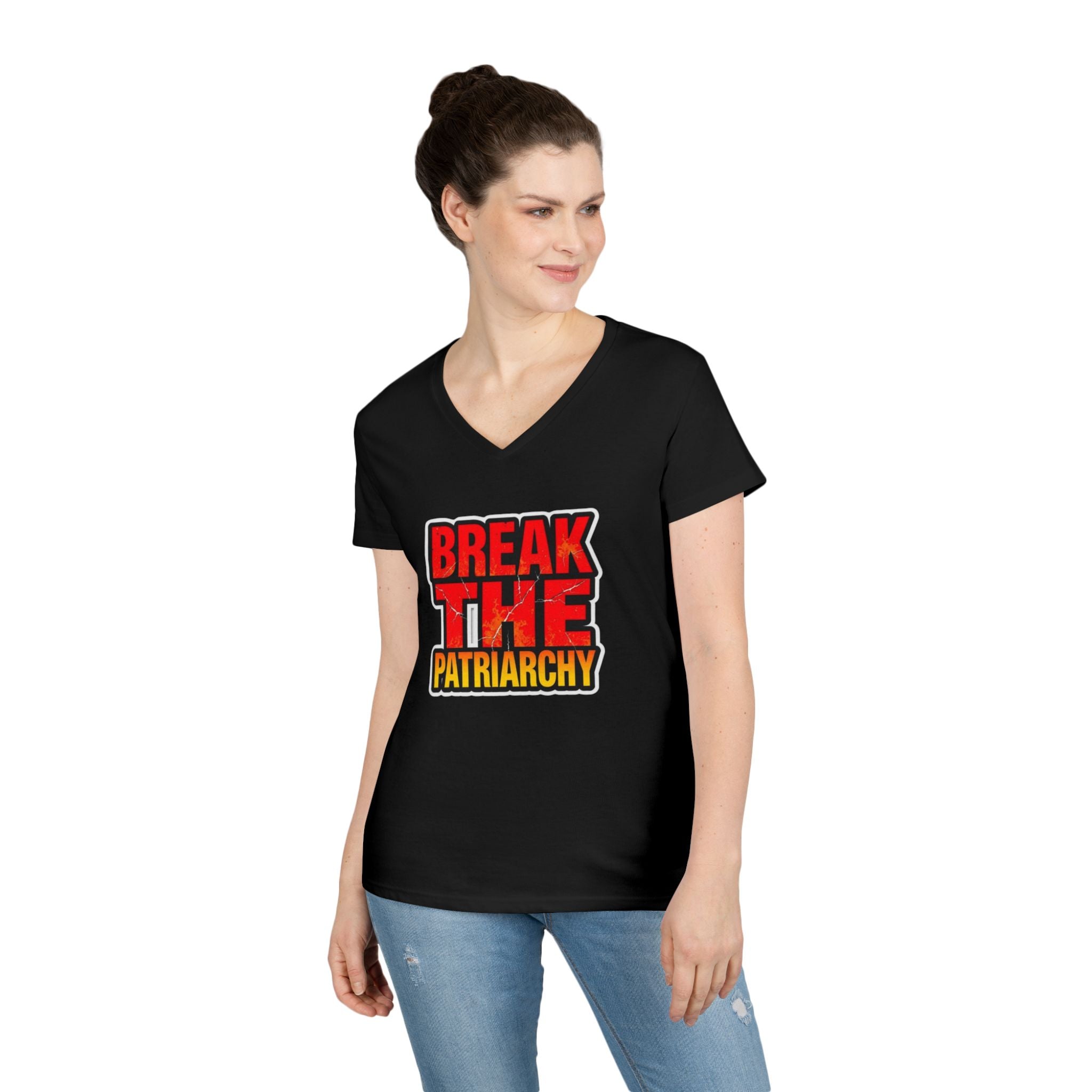 Women's Empowerment V-Neck T-Shirt - Break The Patriarchy