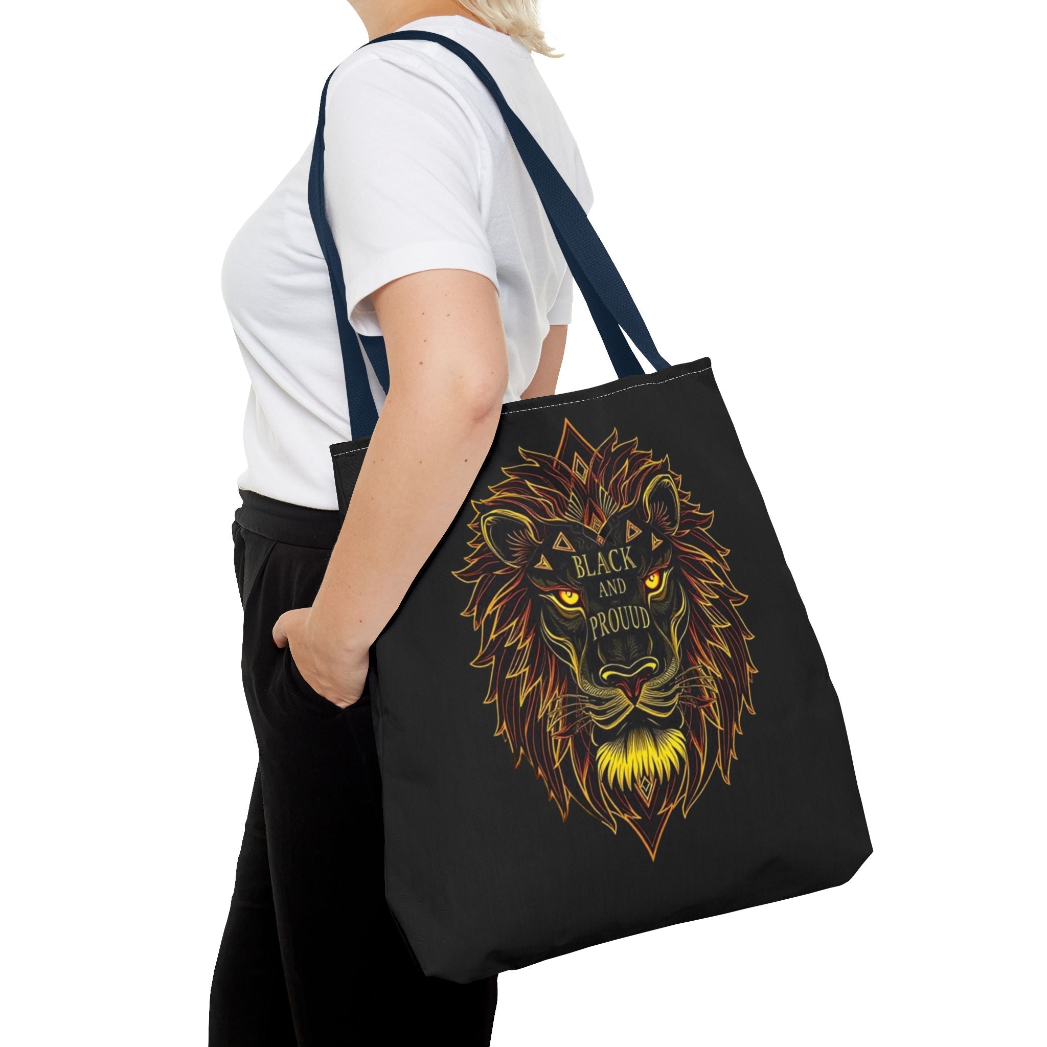 Black and Proud Lion Tote Bag