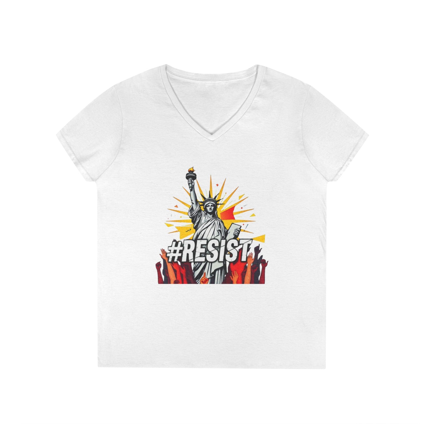 #RESIST Ladies' V-Neck T-Shirt - Empowering Activism Apparel