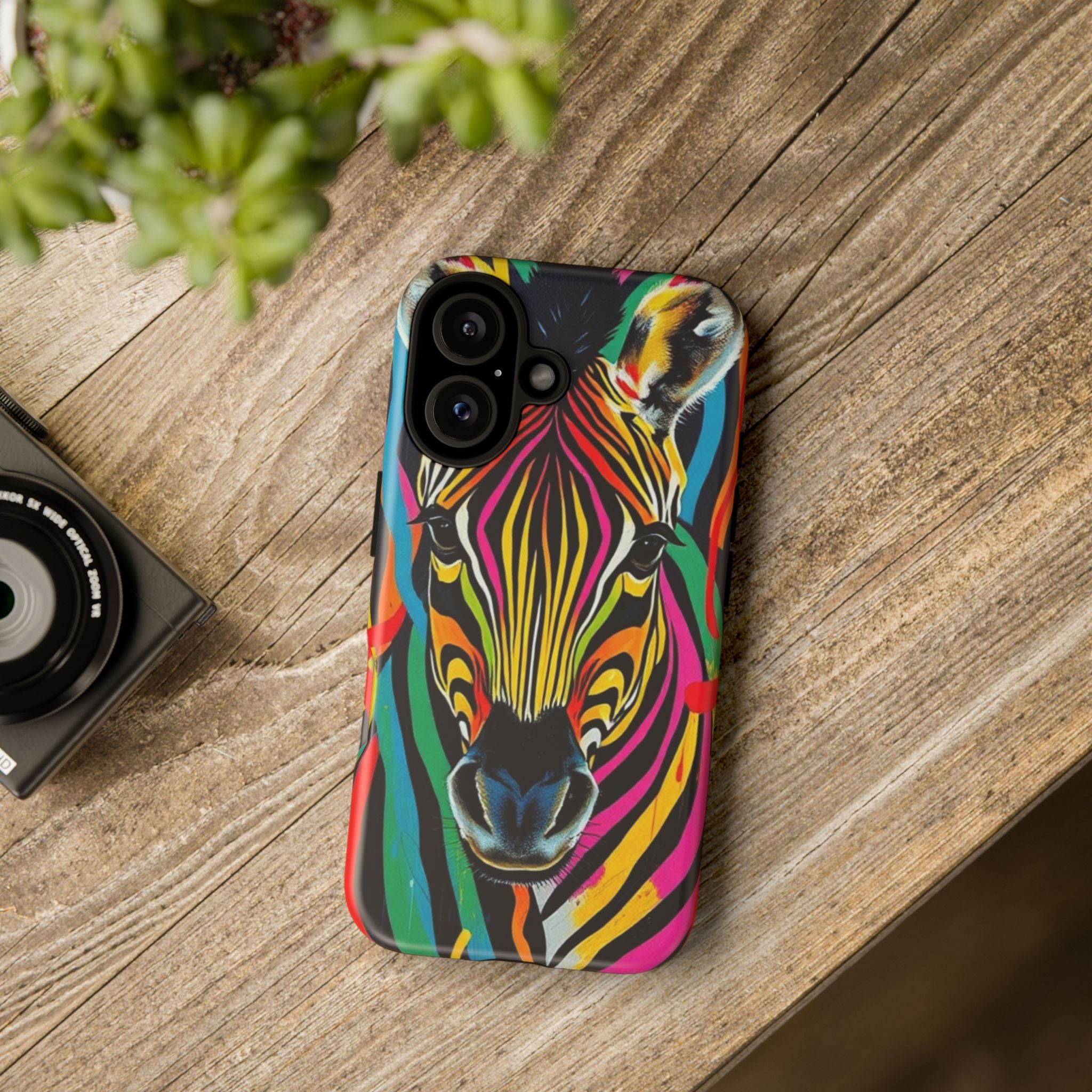 Android OR iPhone Compatible Cases - Rainbow Zebra Design - Unique Tough Cases